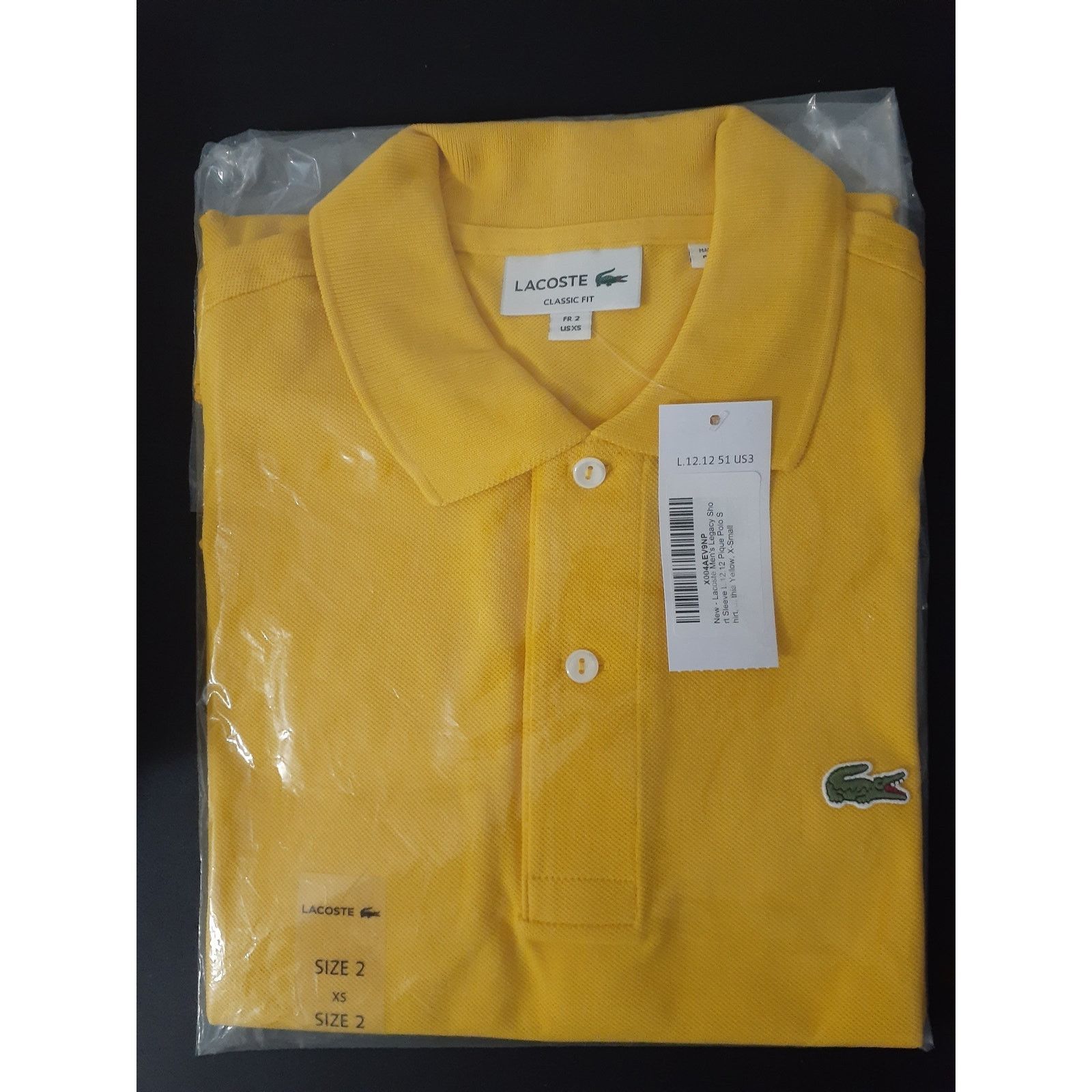 Lacoste Lacoste Men's Legacy Short L.1212 Pique Polo Yellow XS Size US XS / EU 42 / 0 - 2 Thumbnail
