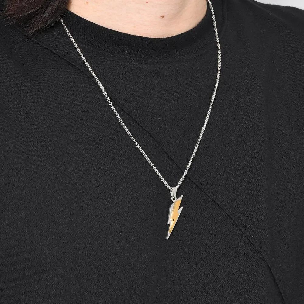 Vintage Lightning Stainless Steel Necklace Size ONE SIZE - 2 Thumbnail