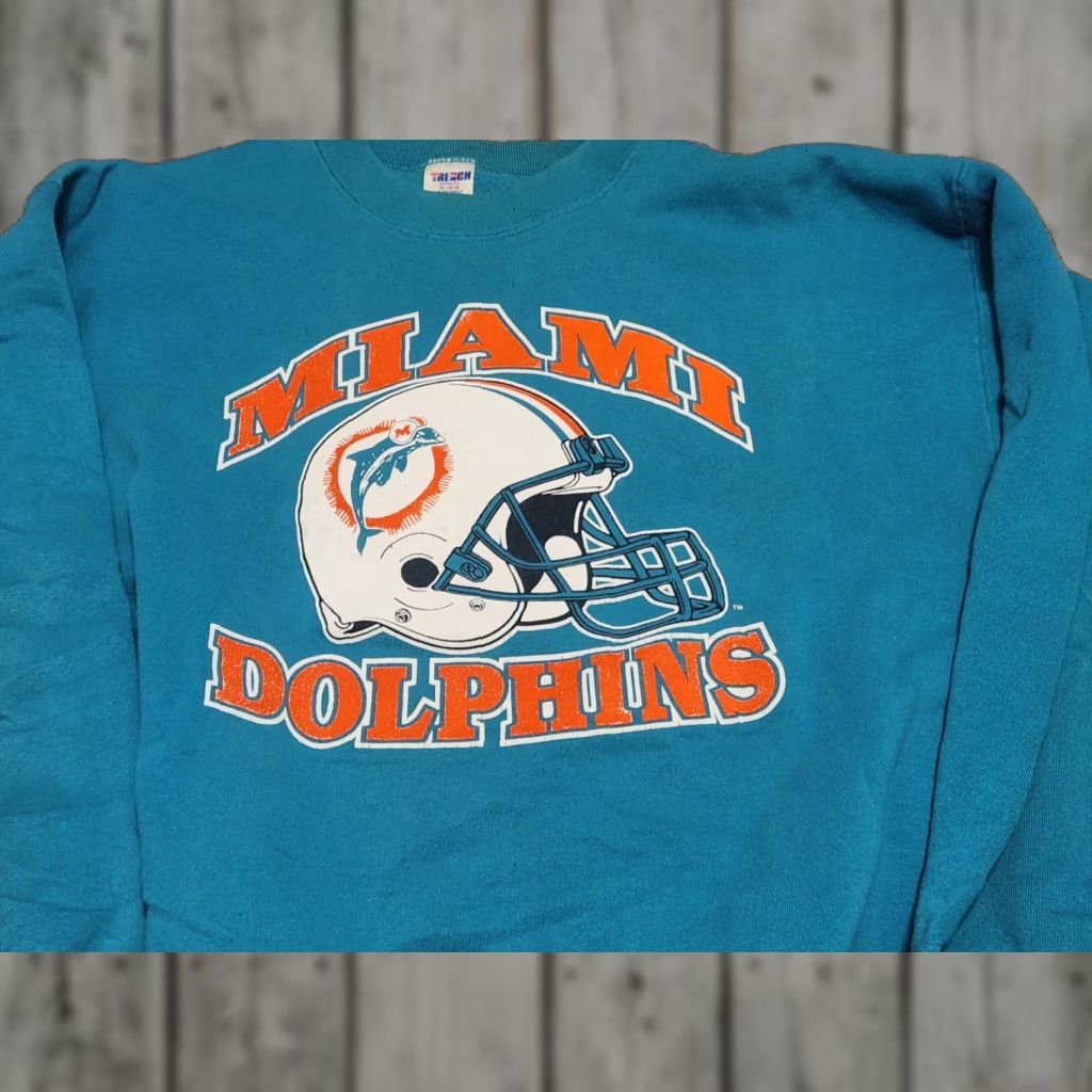 NFL VINTAGE Miami Dolphins Sweatshirt USA jumper XL blue 90s big logo NFL Mens Pullover Long Sleeve Logo 90s Vintage Size US XL / EU 56 / 4 - 1 Thumbnail