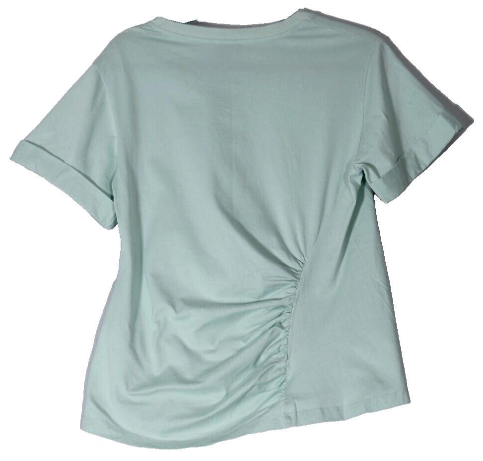 3.1 Phillip Lim 3.1 Phillip Lim Women Large Green Gathered Jersey T-Shirt Size L / US 10 / IT 46 - 11 Thumbnail