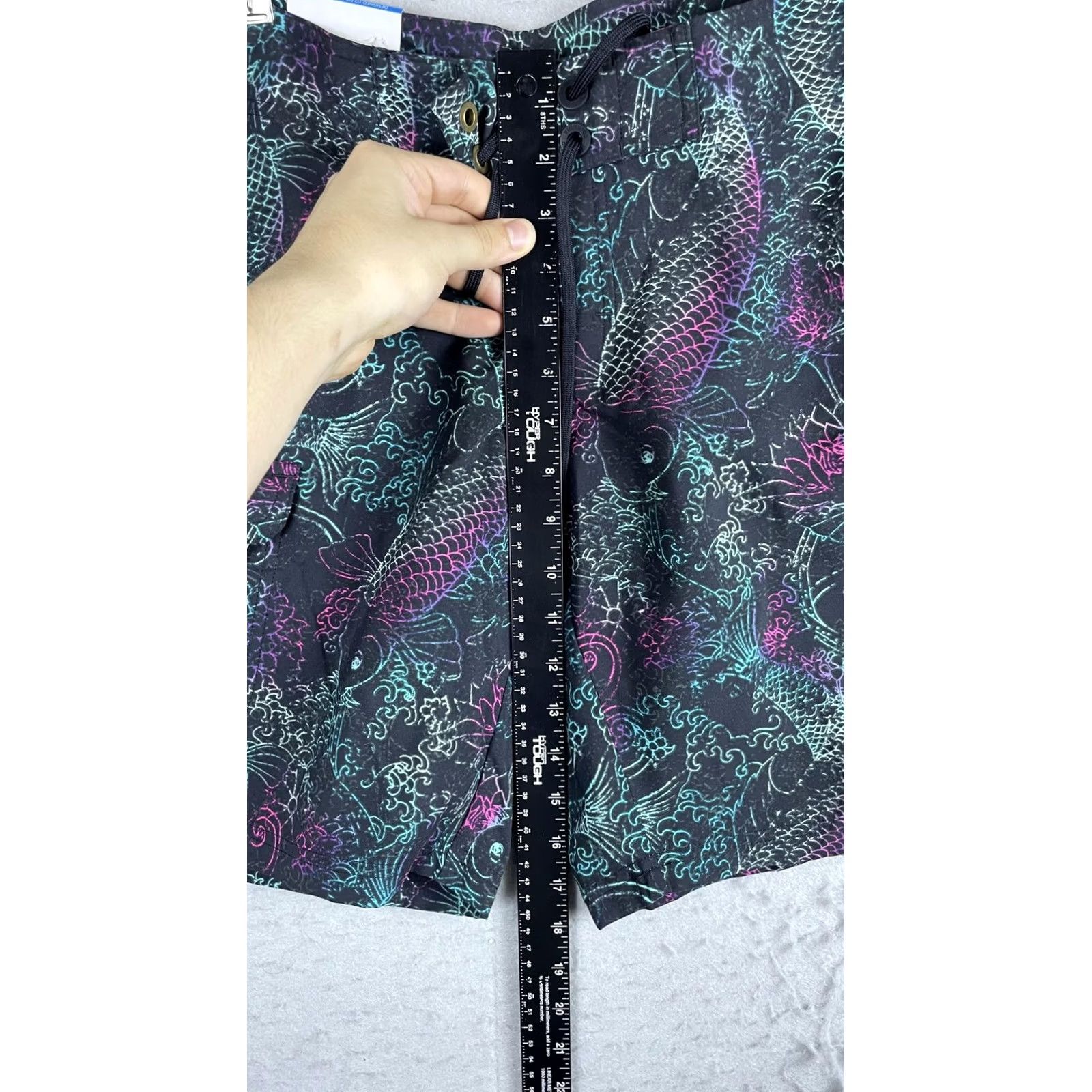Vintage Columbia PFG Boardshort Womens 8 Black Koi Fish Omni-Shield Ravina Gardens Size ONE SIZE - 5 Thumbnail
