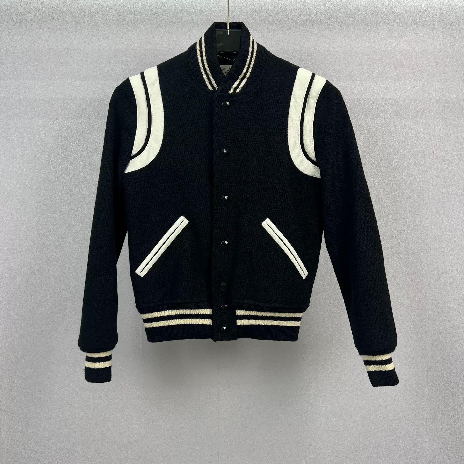 Saint Laurent Paris Saint Laurent Striped Baseball Jacket Size S / US 4 / IT 40 - 1 Thumbnail