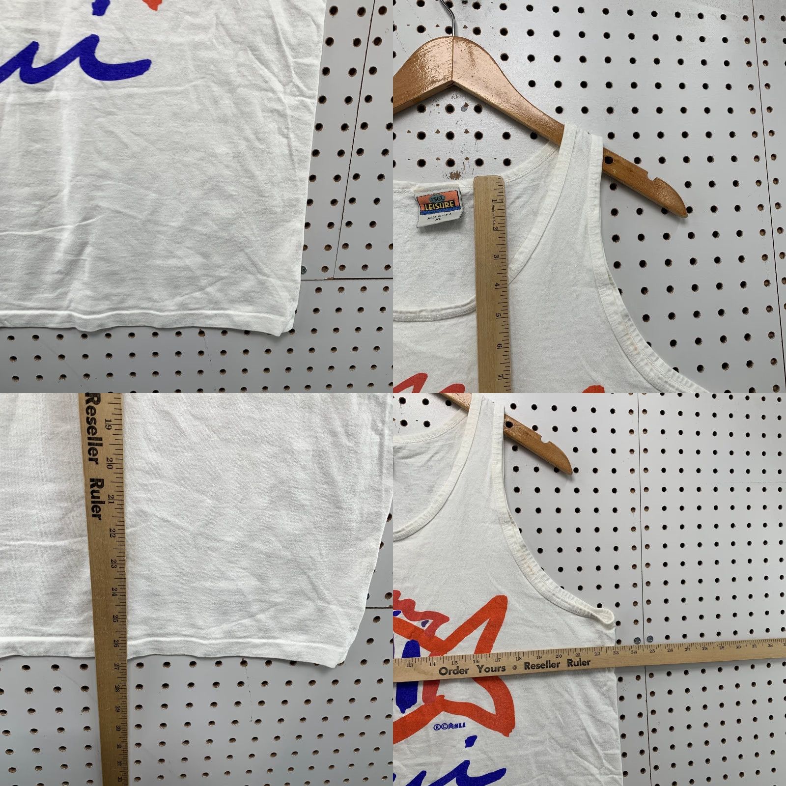 Vintage VINTAGE SGT Leisure Tank Shirt Mens XL White Maui Fish Single Stitch Made Usa Shirt Mens XL White Surf 90s Mens Size US XL / EU 56 / 4 - 8 Thumbnail