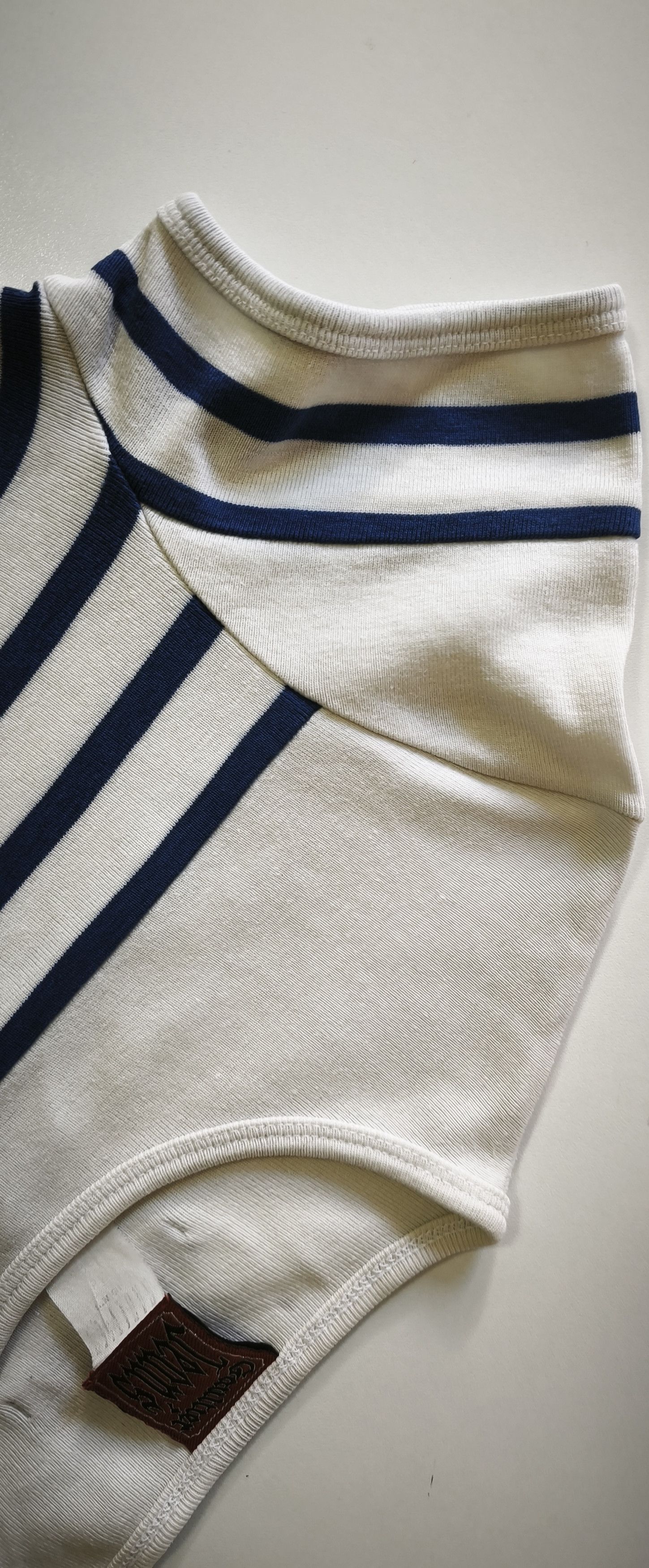Jean Paul Gaultier 90's - Curved Hem sailor style tshirt GaultierJeans Size S / US 4 / IT 40 - 24 Thumbnail