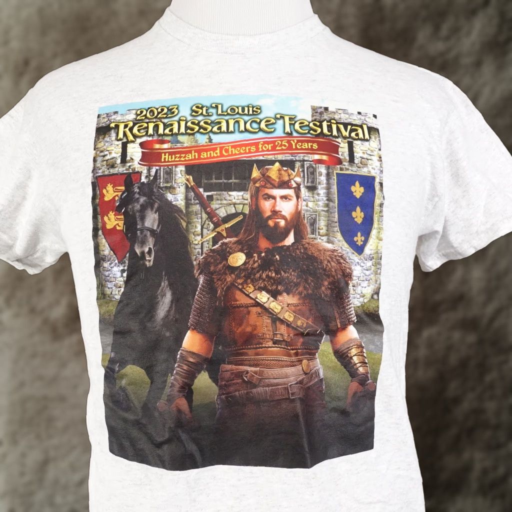 Gildan 2023 ST LOUIS RENAISSANCE FESTIVAL MEDIEVAL WARRIOR T-SHIRT ADULT MEDIUM GRAY Size US M / EU 48-50 / 2 - 1 Thumbnail
