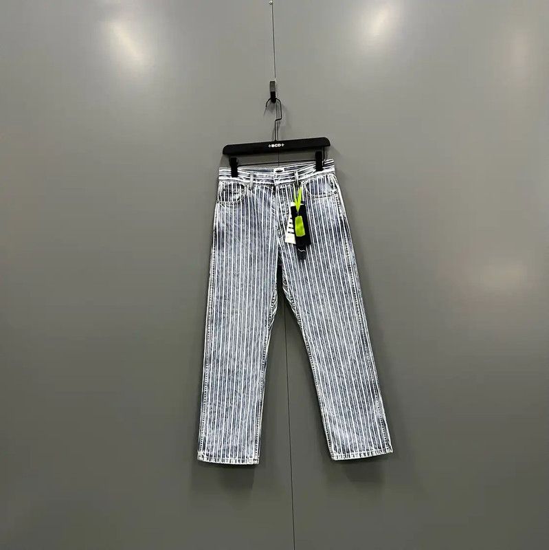 Dior Dior Summer Blue Cotton Striped Casual Pants 0089 Size 28" / US 6 / IT 42 - 1 Thumbnail
