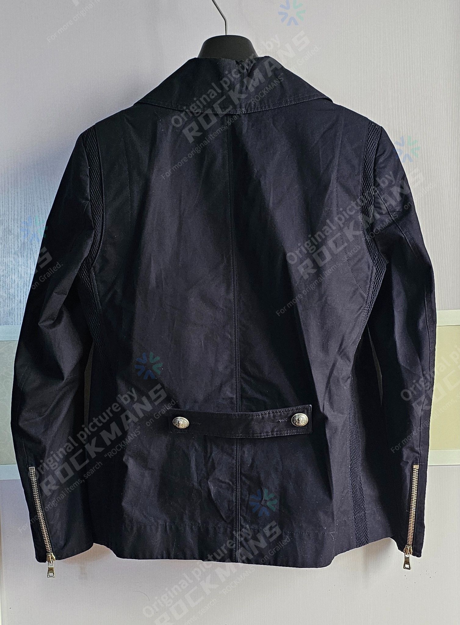 Balmain BALMAIN Men's Dark Blue Biker Blazer Jacket Size 50 Size US L / EU 52-54 / 3 - 3 Thumbnail