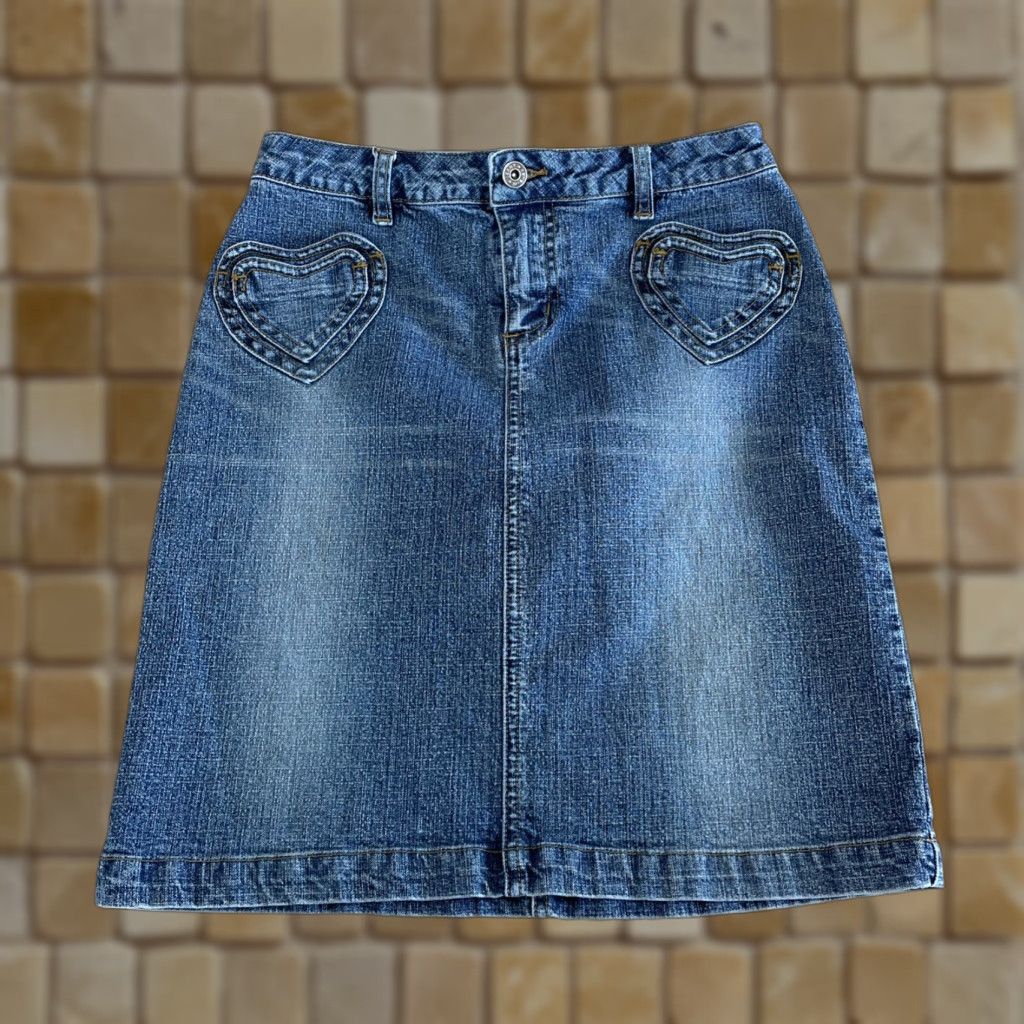 Denime VINTAGE Zana Di Denim Skirt Women Small A-Line Shorts Low Rise Blue Y2K Size 25" / US 0 / IT 36 - 1 Thumbnail