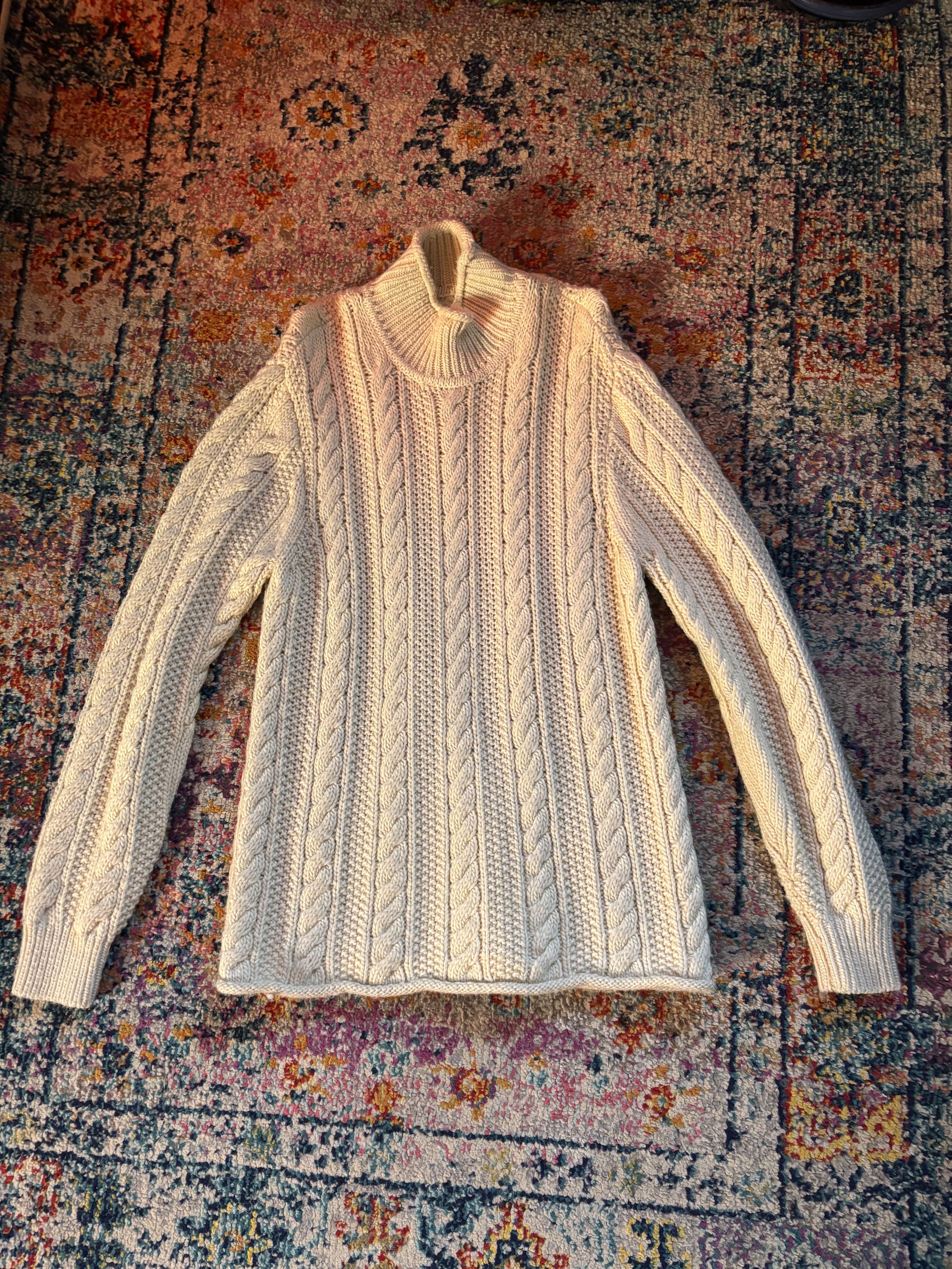 Aime Leon Dore Aimé Leon Dore Cable Knit Mockneck Sweater Beige - Medium Size US M / EU 48-50 / 2 - 1 Thumbnail