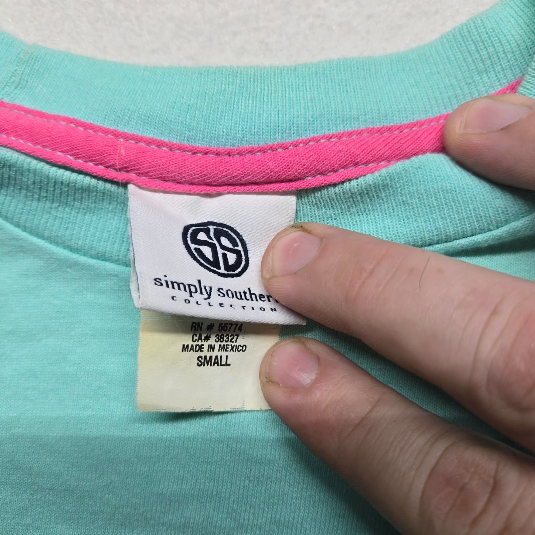 Vintage Simply Southern "Thanks A Yacht" Long Sleeve Tee Shirt Women Small Blue Green Size S / US 4 / IT 40 - 3 Thumbnail