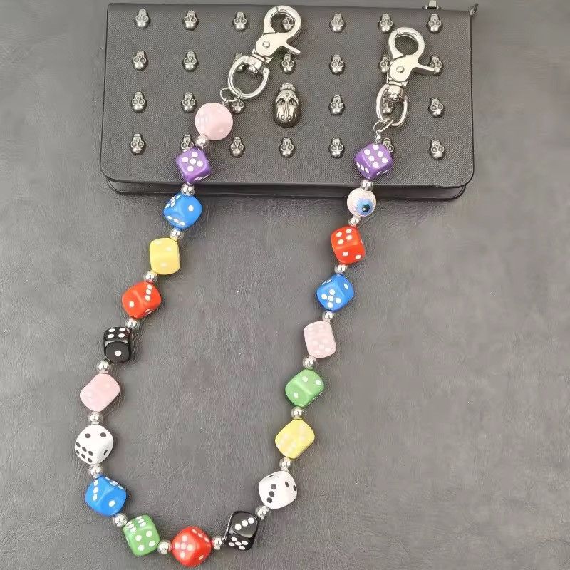 Jewelry Multi-Color Dice Bead Wallet Chain Y2K Grunge Streetwear Size ONE SIZE - 2 Thumbnail