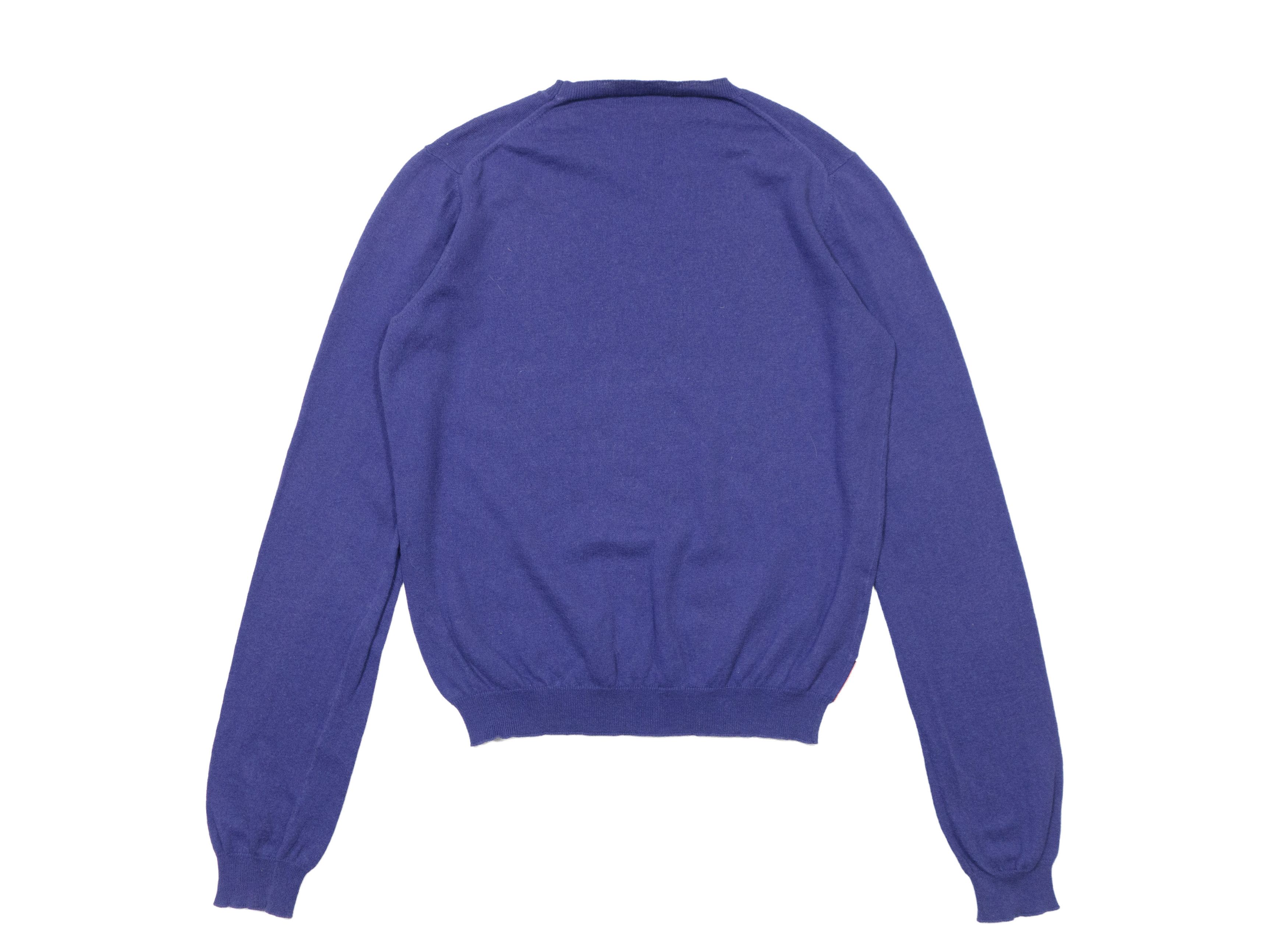 Prada 00s Reb Tab Crewneck Linea Rossa Cotton Light Sweater Size M / US 6-8 / IT 42-44 - 2 Thumbnail
