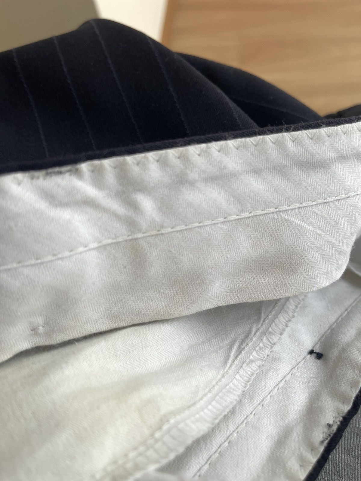 Hugo Boss BOSS Wool Pinstripe Suit 80s Double Breasted Blazer Trousers Size 38R - 24 Thumbnail