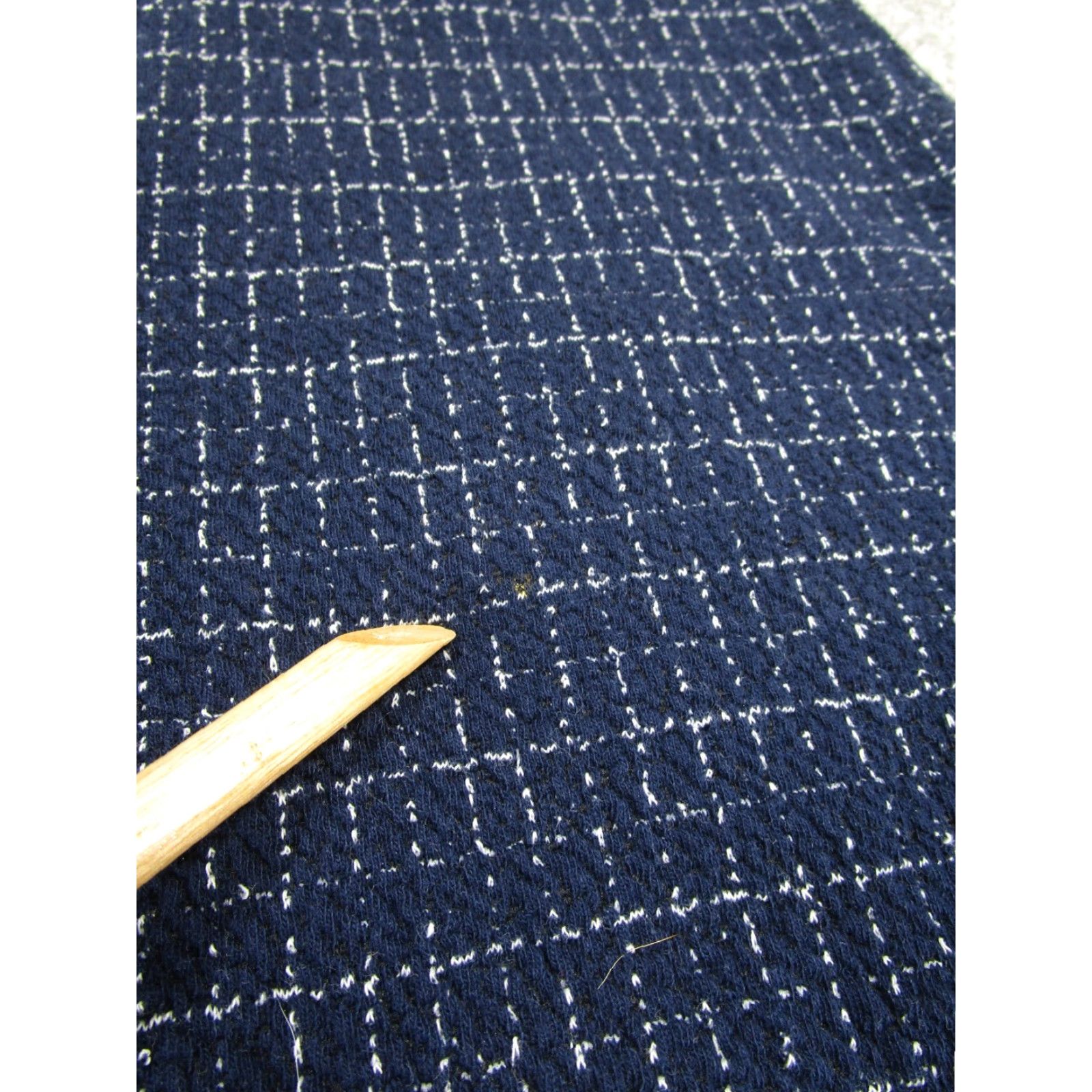 Anthropologie Maeve Anthropologie Skirt Womens XS Navy Blue Cotton Blend Pencil Knee Length Zipper Check Pattern Size 26" / US 2 / IT 38 - 2 Thumbnail