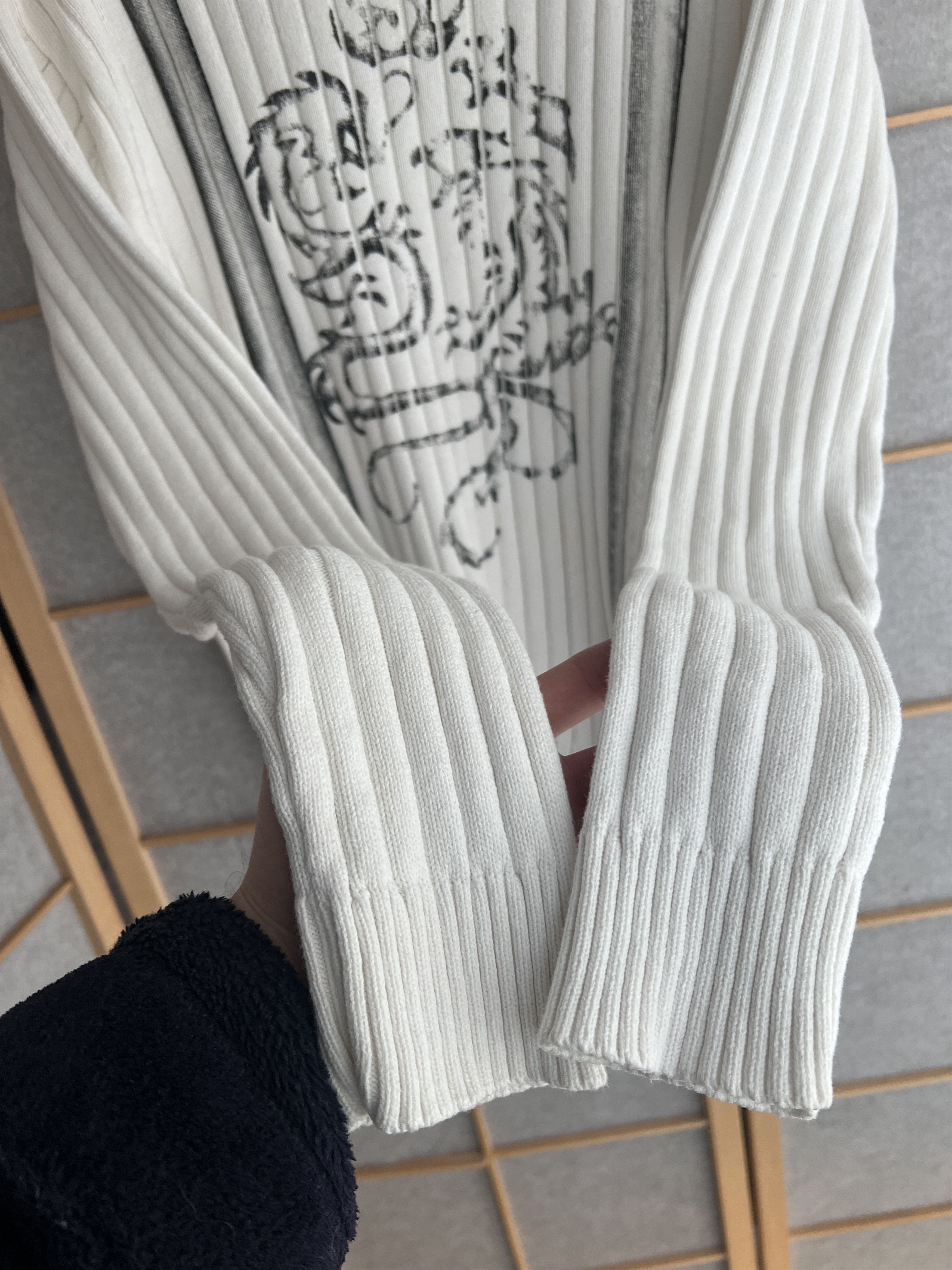 Japanese Brand Japan tribal 2000s Y2K ribbed structure knit sweater dragon Size US L / EU 52-54 / 3 - 11 Thumbnail