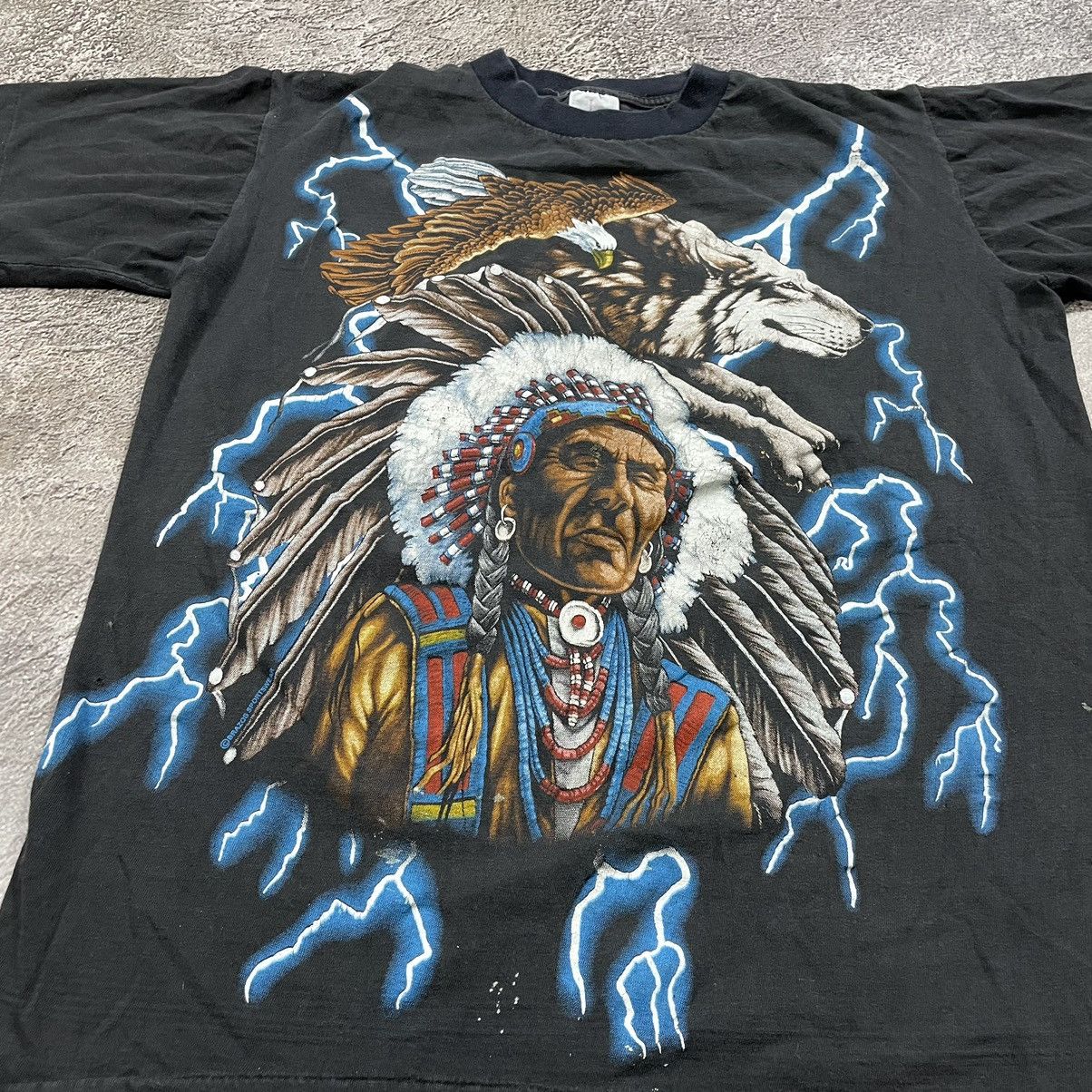 Vintage Vintage Y2K Native American Lightning Graphic Tee Grunge M Size US M / EU 48-50 / 2 - 4 Thumbnail