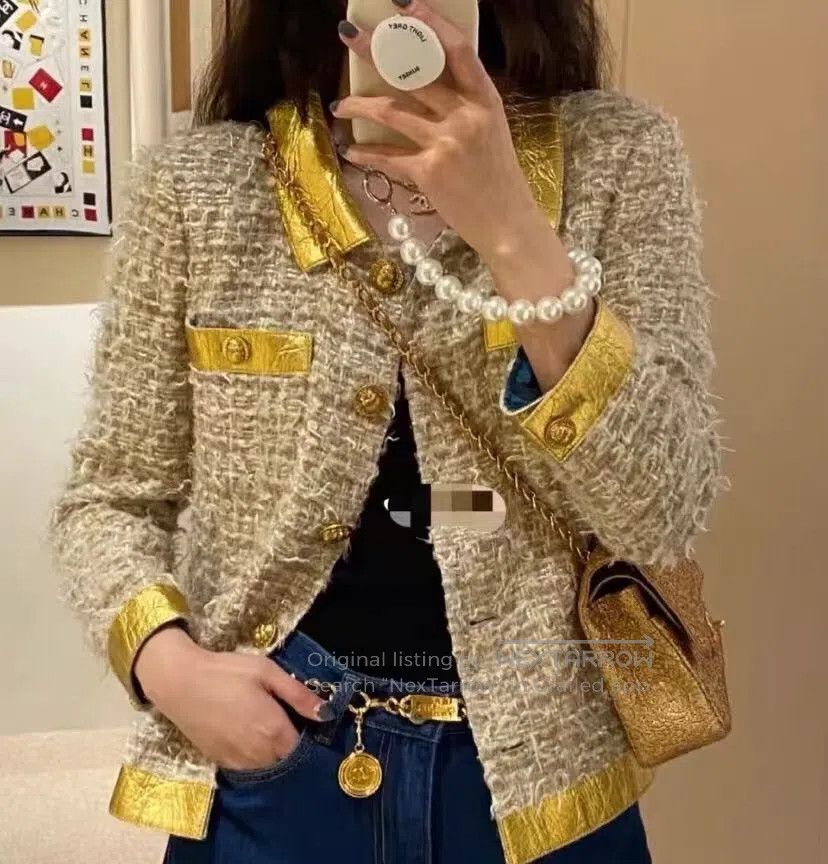 Chanel Chanel Light Brown Cotton Lapel Single-Breasted Long Sleev Size XS / US 0-2 / IT 36-38 - 8 Thumbnail
