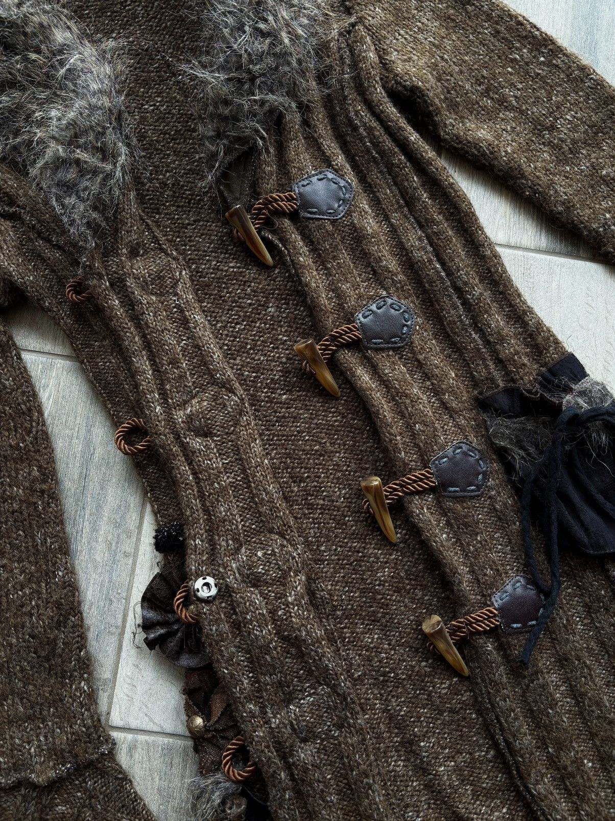 If Six Was Nine If Six Was Nine LGB Vibe Long Cardigan Toggle Faux Fur Y2K Size M / US 6-8 / IT 42-44 - 6 Thumbnail