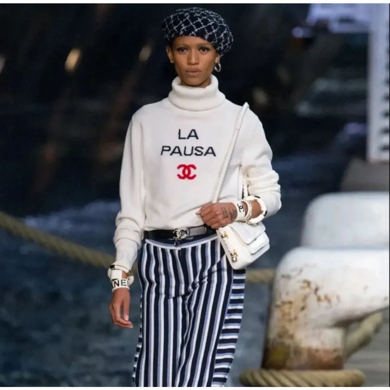 Chanel NWT Chanel La Pausa Crew Neck Sweater Jumper Sz.48 Size XL / US 12-14 / IT 48-50 - 1 Thumbnail
