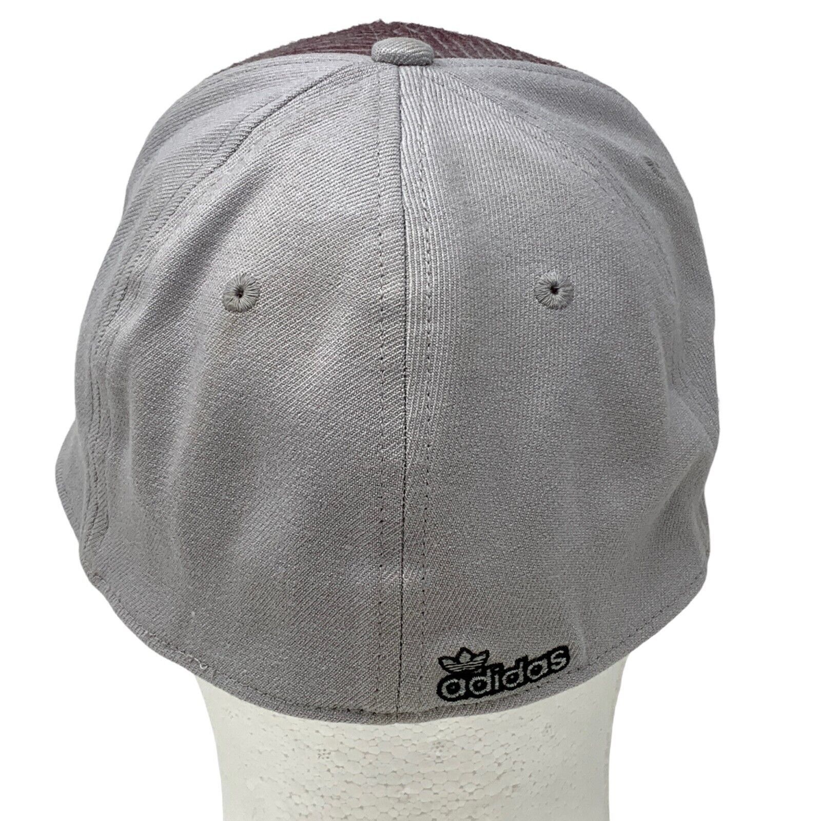 Adidas Adidas Trefoil Hat Cap Flex Fitted L Large Gray Red 6 Panel Size ONE SIZE - 3 Thumbnail