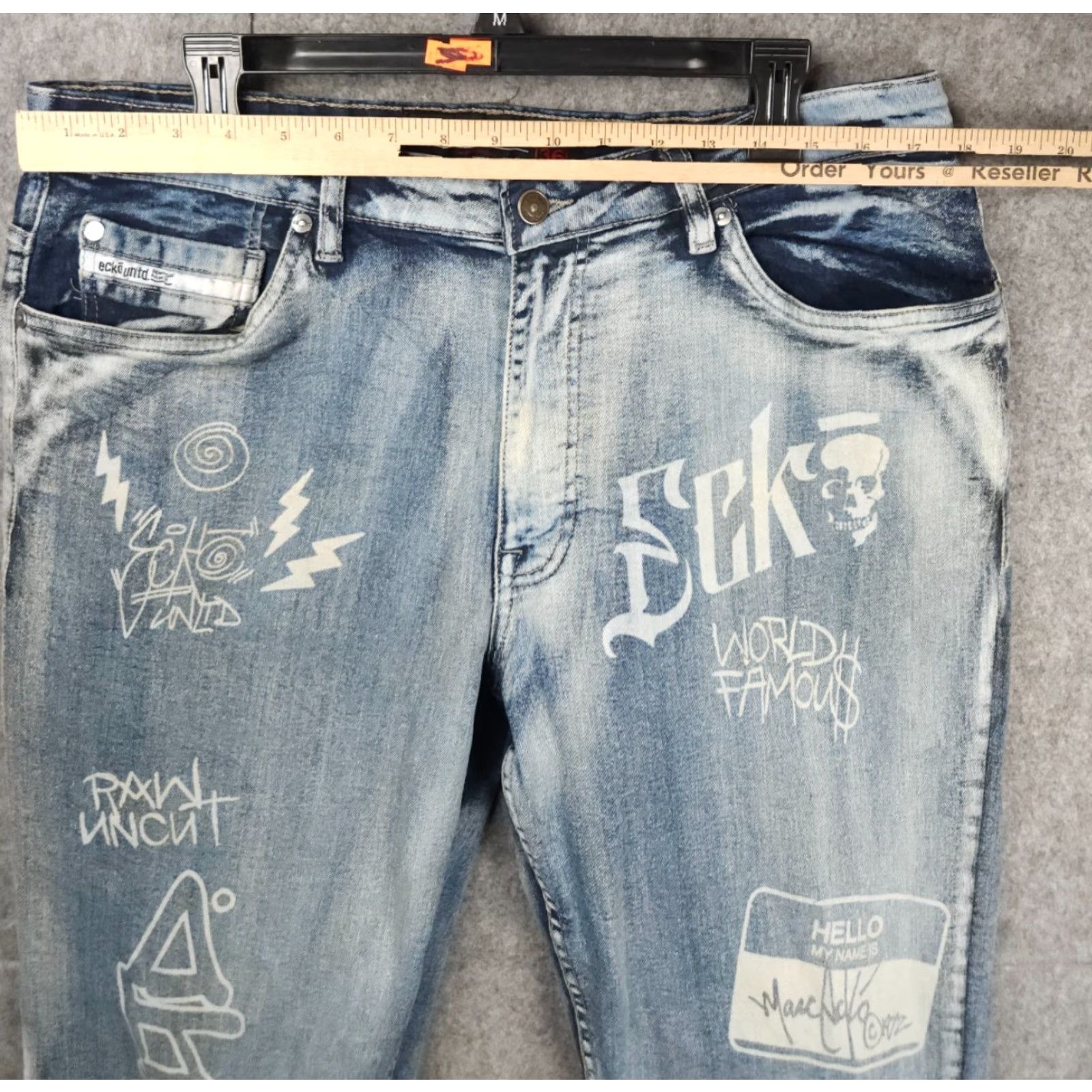 Ecko Unltd. VINTAGE Ecko Unltd. Jeans Men's 35 Athletic Fit 5-Pocket Denim Blue Skull Graphic 90s Streetwear Skateboarding Boys Mens Girls? Size US 35 - 5 Thumbnail