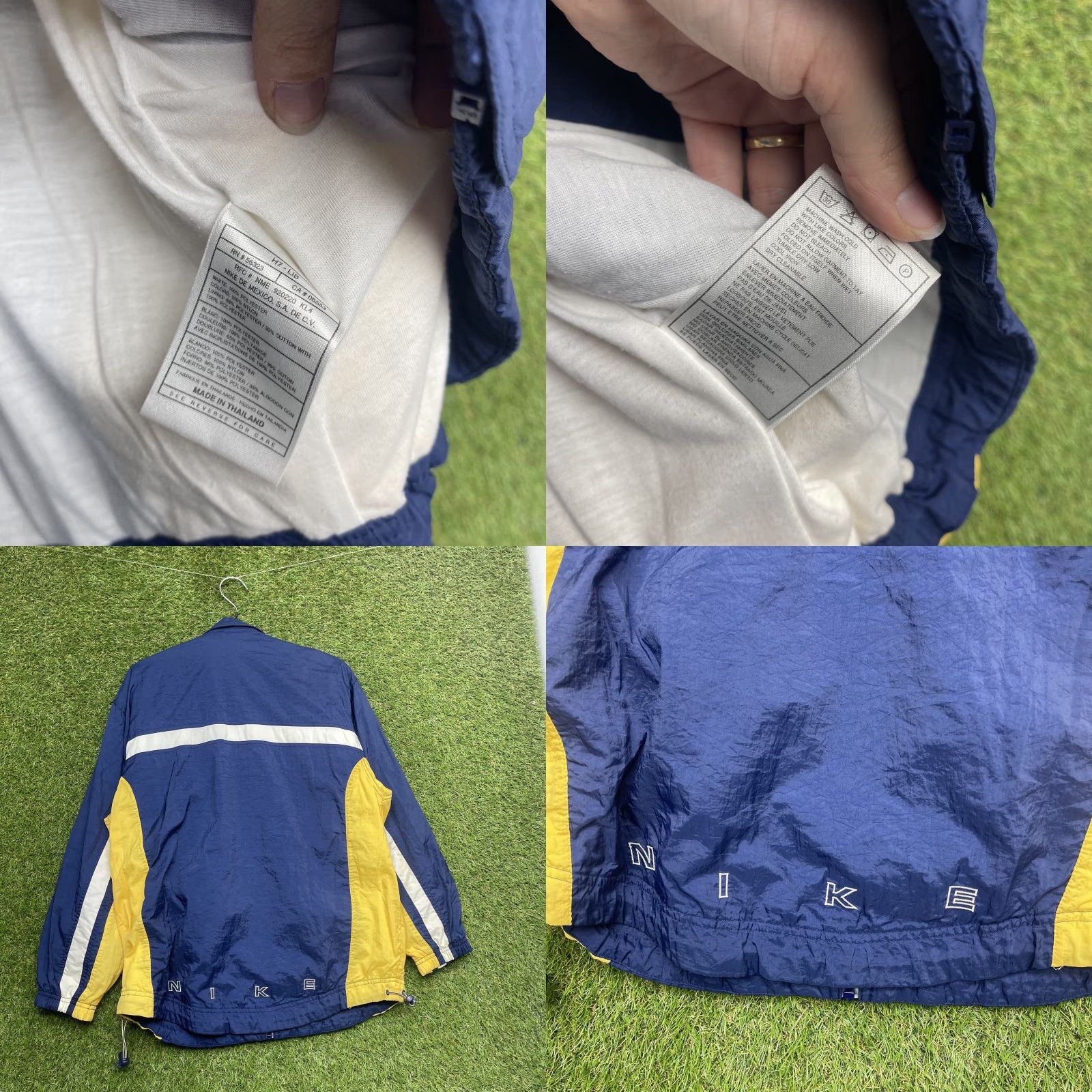 Nike Vintage Nike Jacket Mens Small Blue Yellow Windbreaker Swoosh Spell Out 90s Size US S / EU 44-46 / 1 - 8 Thumbnail