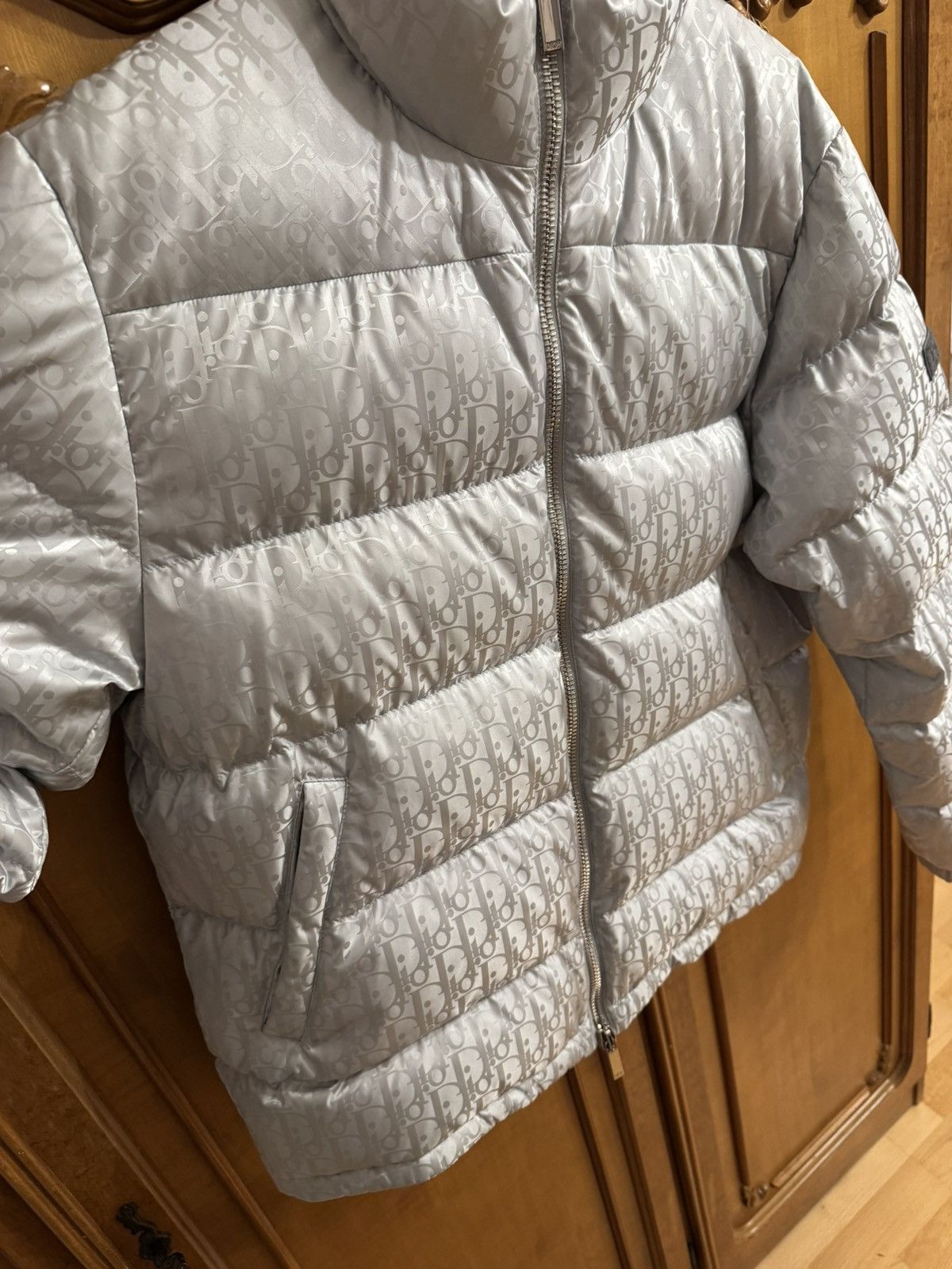 Dior *NEW* Dior Oblique Puffer Jacket Silver Size US M / EU 48-50 / 2 - 4 Thumbnail