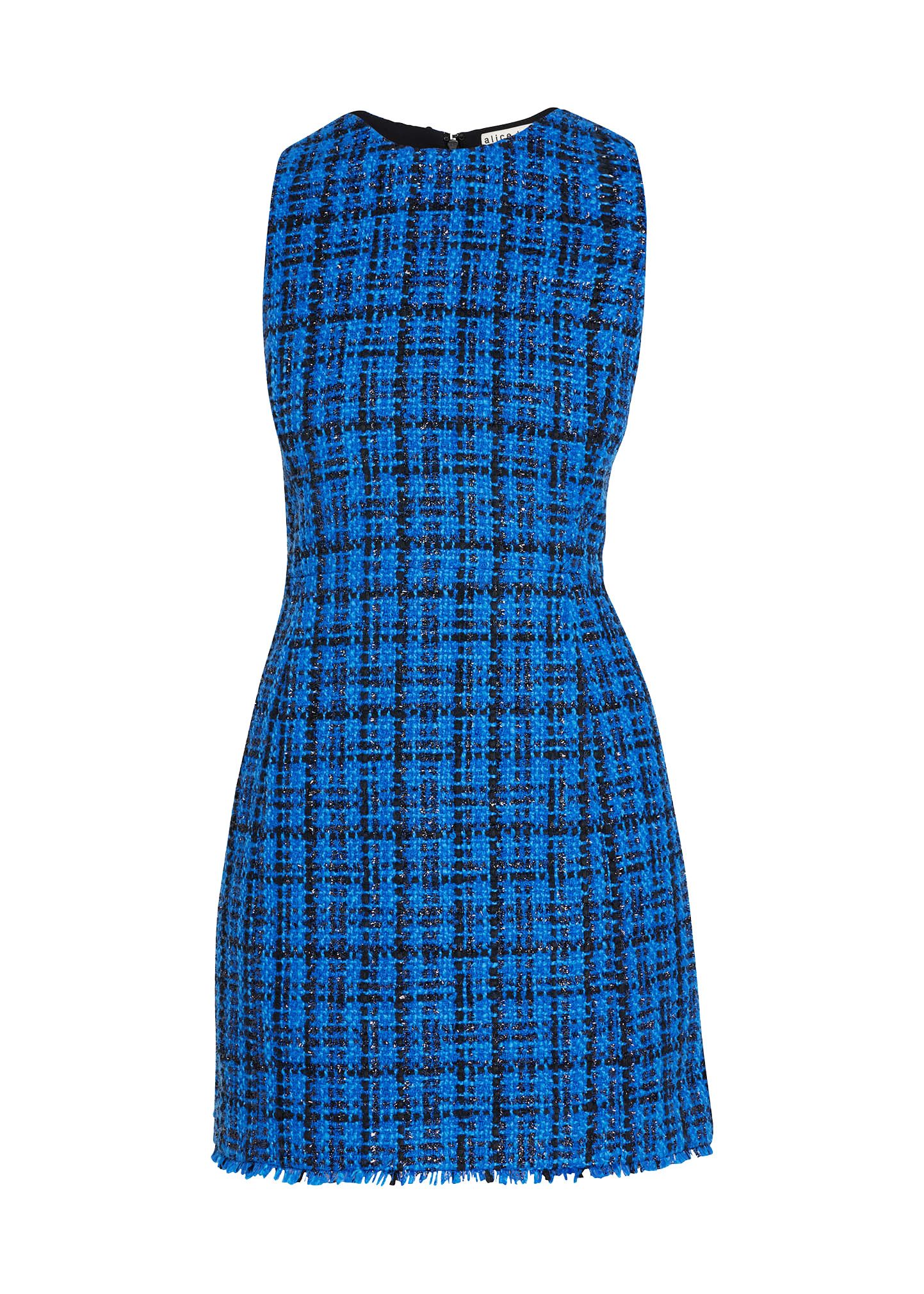 Alice Olivia Alice Olivia Clyde Tweed Mini Shift Dress Blue 8 Grailed 0656