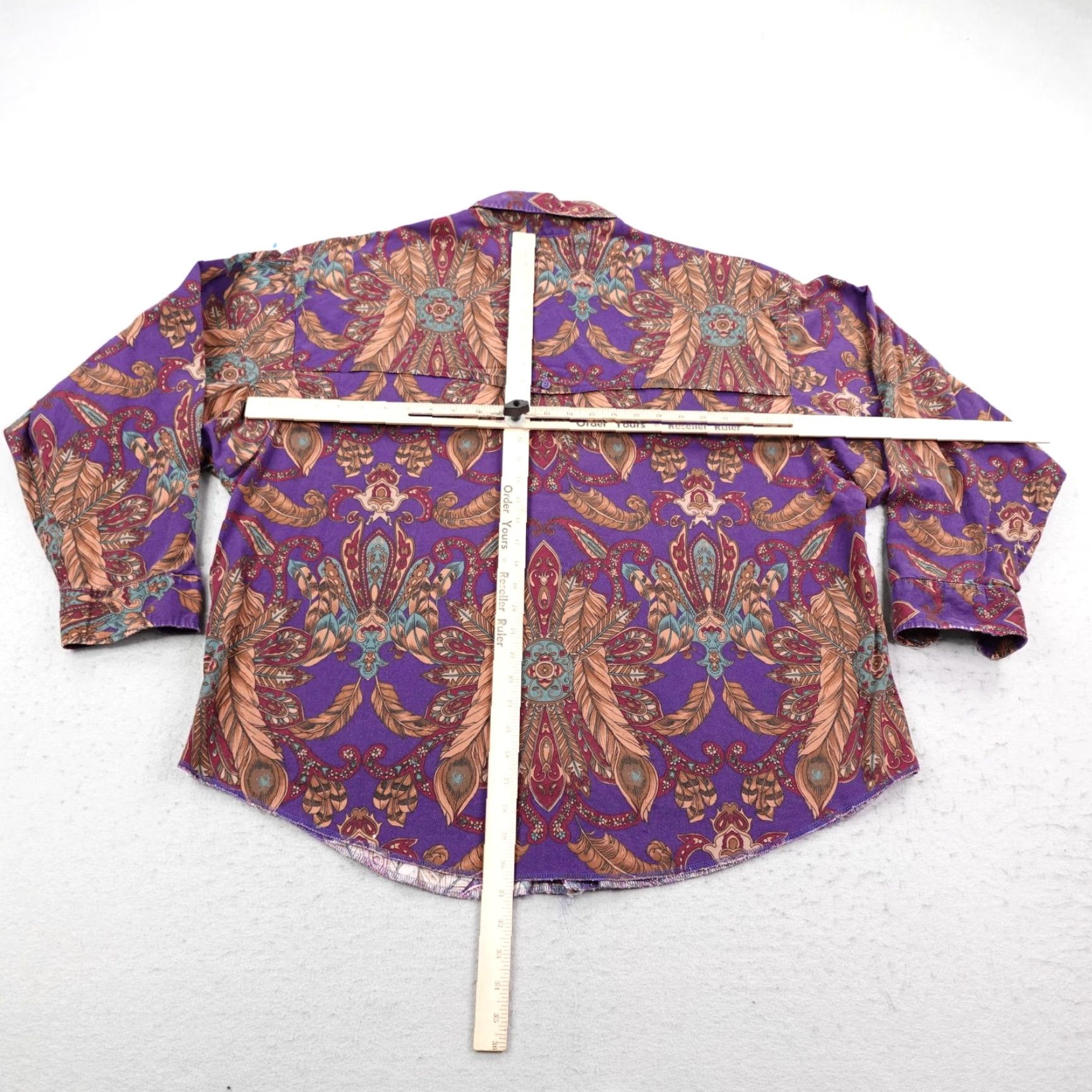 Vintage VINTAGE Panhandle Slim Shirt Mens 2XL Purple Paisley Button-Up Western Rodeo 90s Size US XXL / EU 58 / 5 - 7 Thumbnail