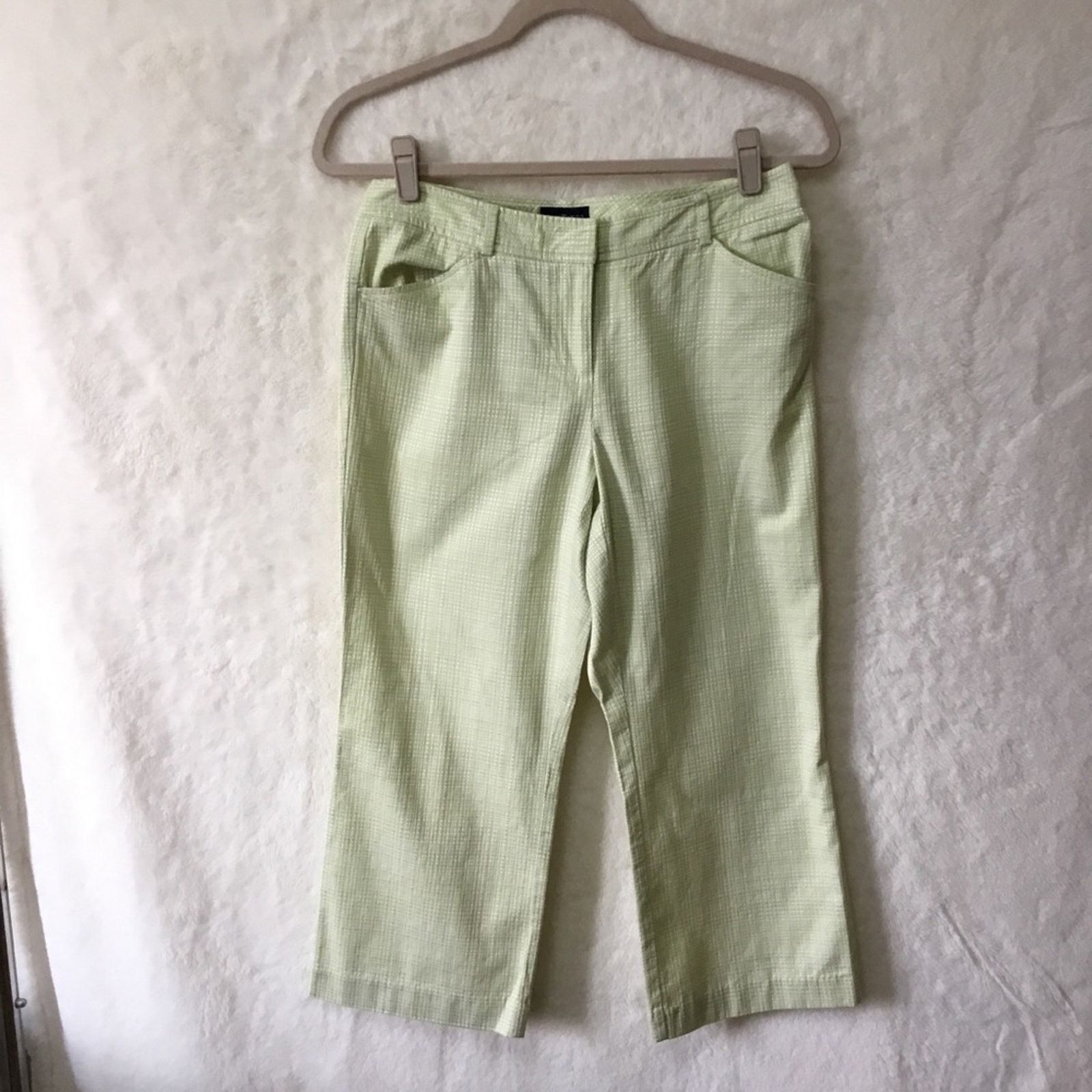 Ann Taylor Ann Taylor Green Pattern Crop Pants Size 28" / US 6 / IT 42 - 1 Thumbnail