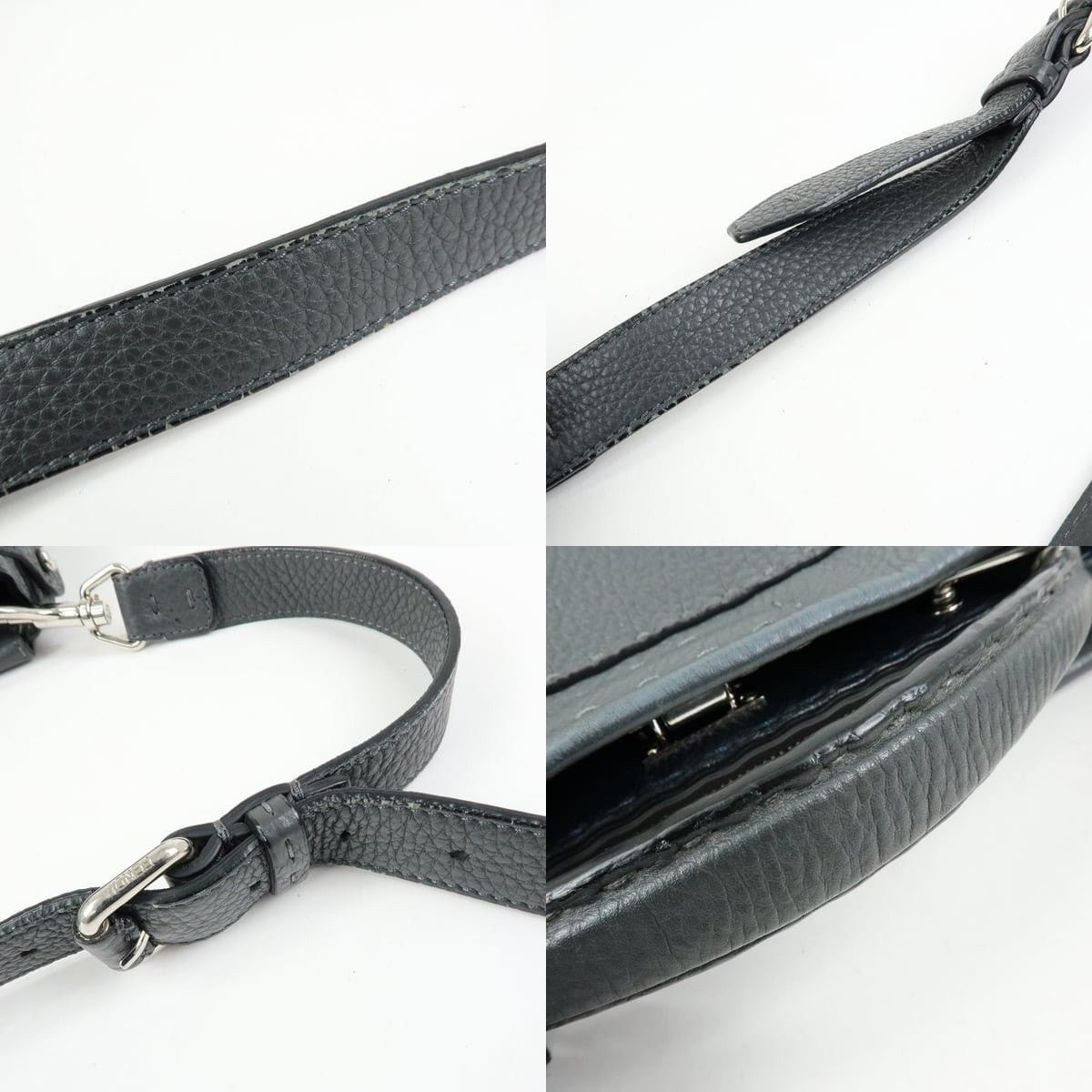 Fendi Fendi Selleria Peekaboo Calfskin Top Handle Bag Gray Size ONE SIZE - 4 Thumbnail