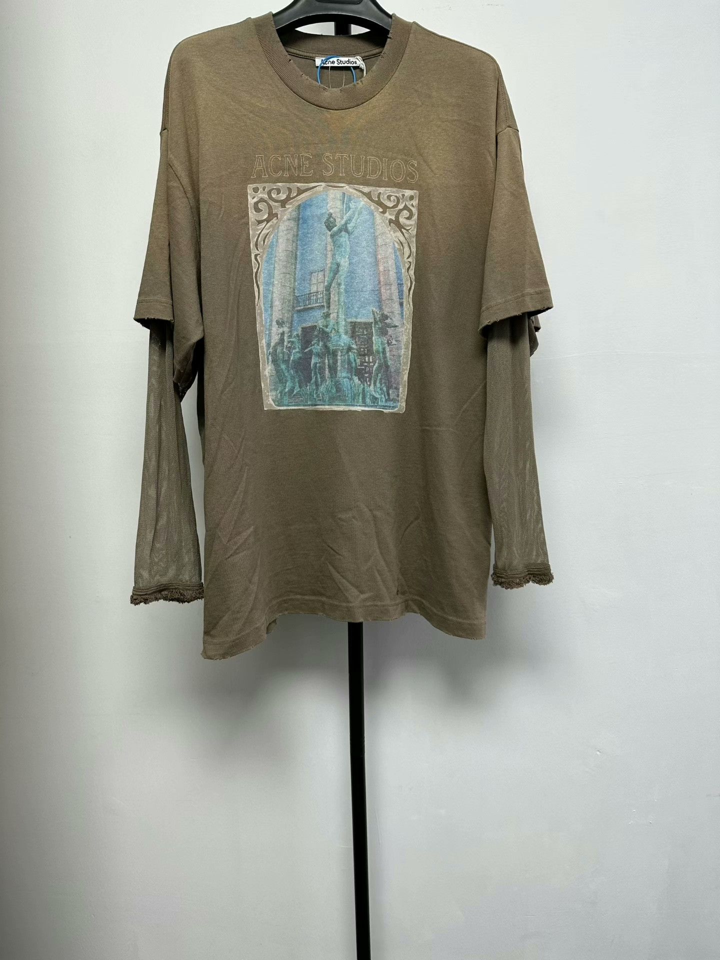 Acne Studios Acne Studios Mesh Sleeve Graphic T-Shirt XS Size XS / US 0-2 / IT 36-38 - 1 Thumbnail