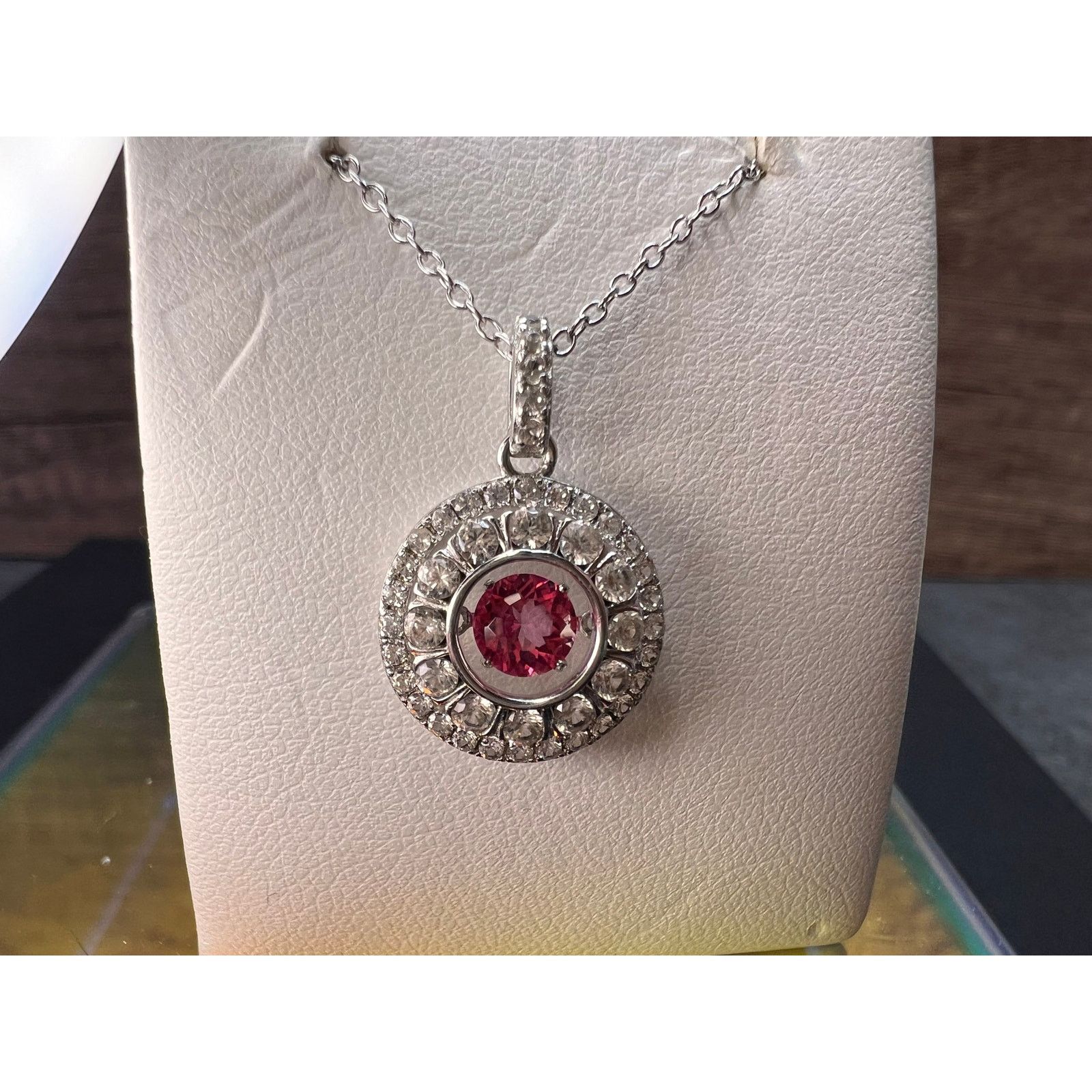 Other Pink tourmalinetopaz pendant necklace in platinum over 925 Size ONE SIZE - 6 Thumbnail