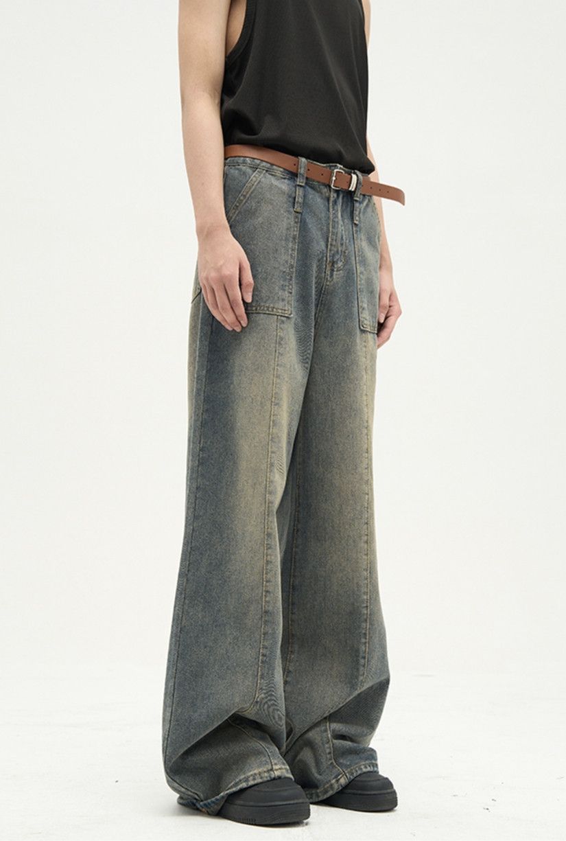 Japanese Brand × Jean Washed Distressed Jeans Loose Spliced Size US 26 / EU 42 - 3 Thumbnail