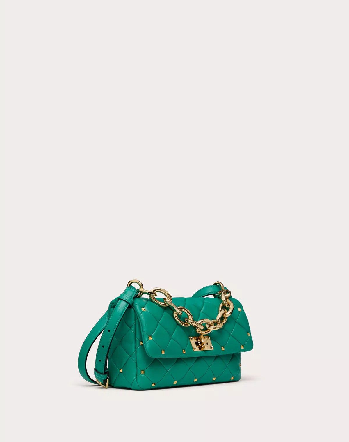 Valentino oc11z0725 Size:OS/ Spike Bag In Nappa Patchwork in Green Size ONE SIZE - 2 Thumbnail