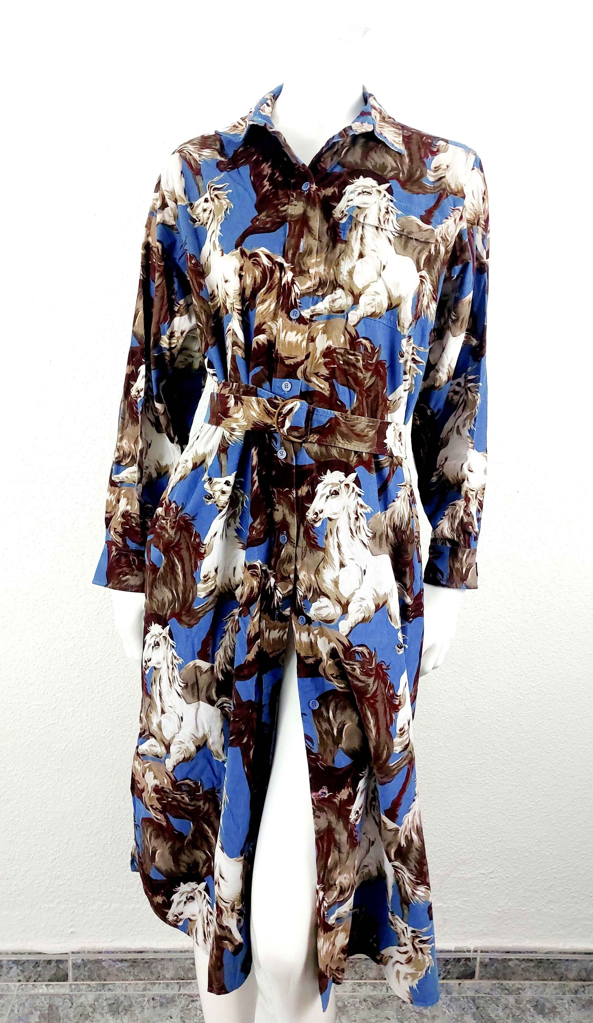 Kenzo KENZO Women's Chevaux Horse Cowboy Denim Tunc Dress Size M / US 6-8 / IT 42-44 - 10 Thumbnail
