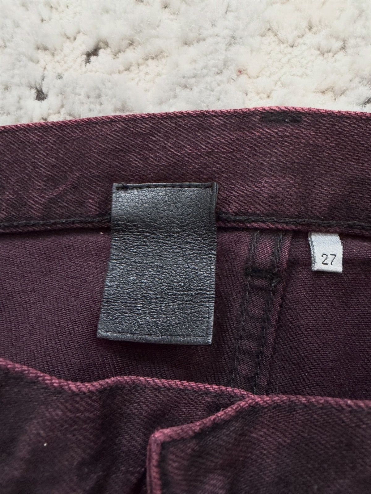Dior Dior homme japan exclusive waxed maroon denim Size US 27 - 10 Thumbnail