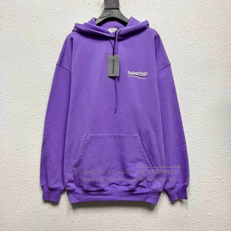 Balenciaga Balenciaga Purple Embroidered Hoodie. Size US M / EU 48-50 / 2 - 1 Thumbnail