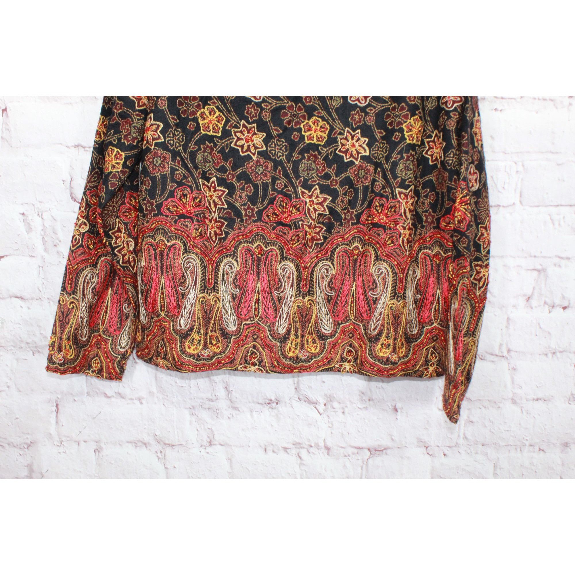 Other Appleseeds Black Orange Embroidered Paisley Blazer Women’s S Size S / US 4 / IT 40 - 5 Thumbnail