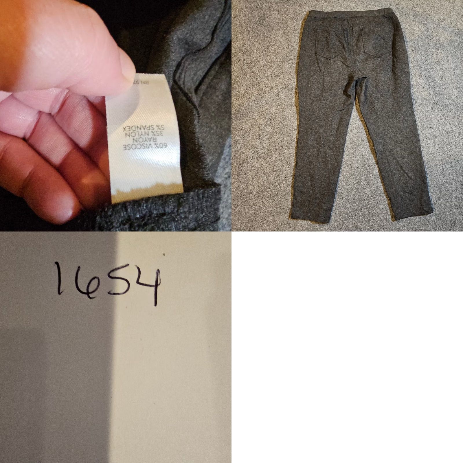 J. Jill J. Jill Pant Womens Large Gray Ponte Slim Leg Elastic Waist Stretchy Casual Basic Size 25" / US 0 / IT 36 - 8 Thumbnail