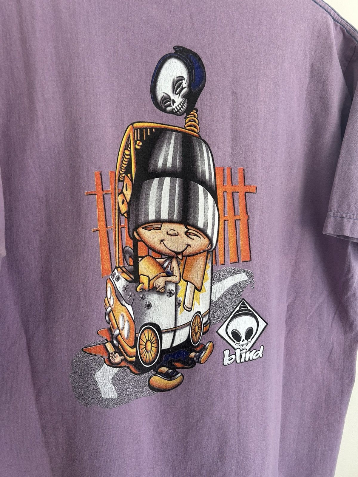 Blind Skateboards Vintage Blind Skateboards Reaper Purple Fader Graphic Tee Size US L / EU 52-54 / 3 - 8 Thumbnail