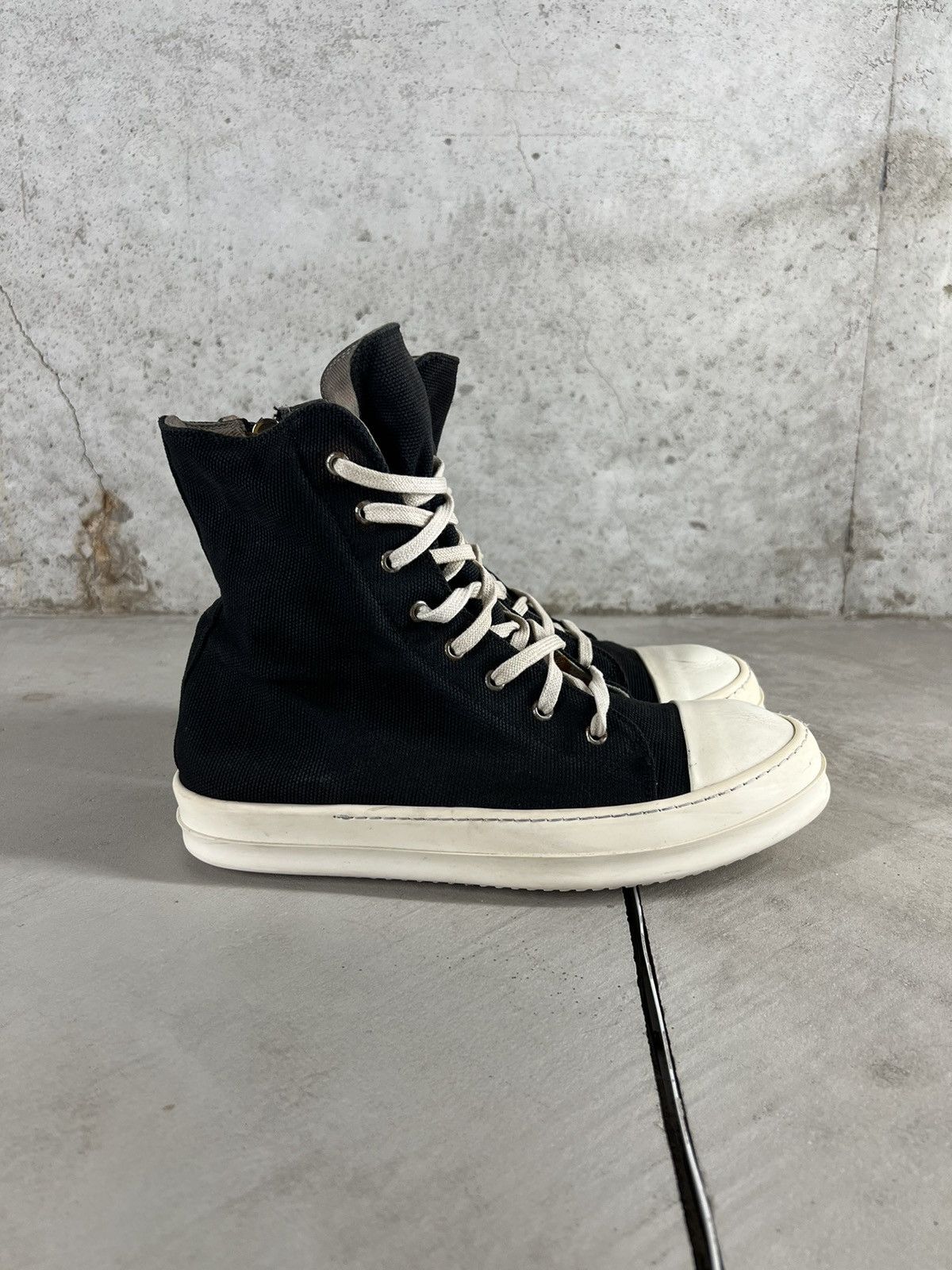 Rick Owens Drkshdw Rick Owens DRKSHDW Canvas Ramone High | Grailed