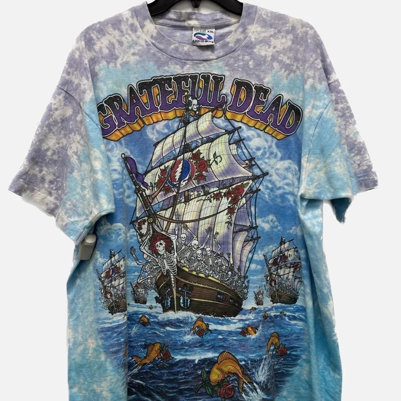 image of 1993 Grateful Dead "ship Of Fools" Tee in Blue, Men's (Size 2XL)