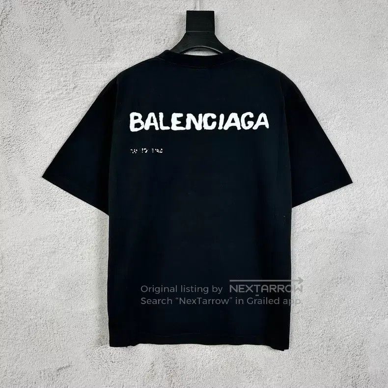 Balenciaga Balenciaga Logo Printed Black T-Shirt Size US S / EU 44-46 / 1 - 2 Thumbnail