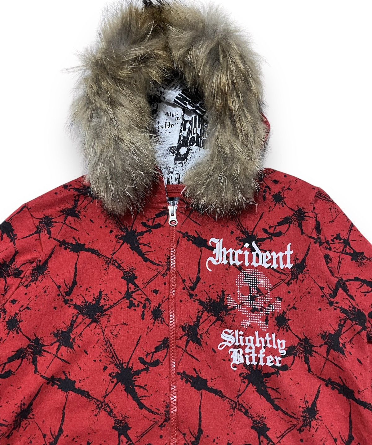 If Six Was Nine × Le Grande Bleu (L.G.B.) × Yasuyuki Ishii Japanese Space Opera skull glitter poem Fur hoodie Size US M / EU 48-50 / 2 - 3 Thumbnail