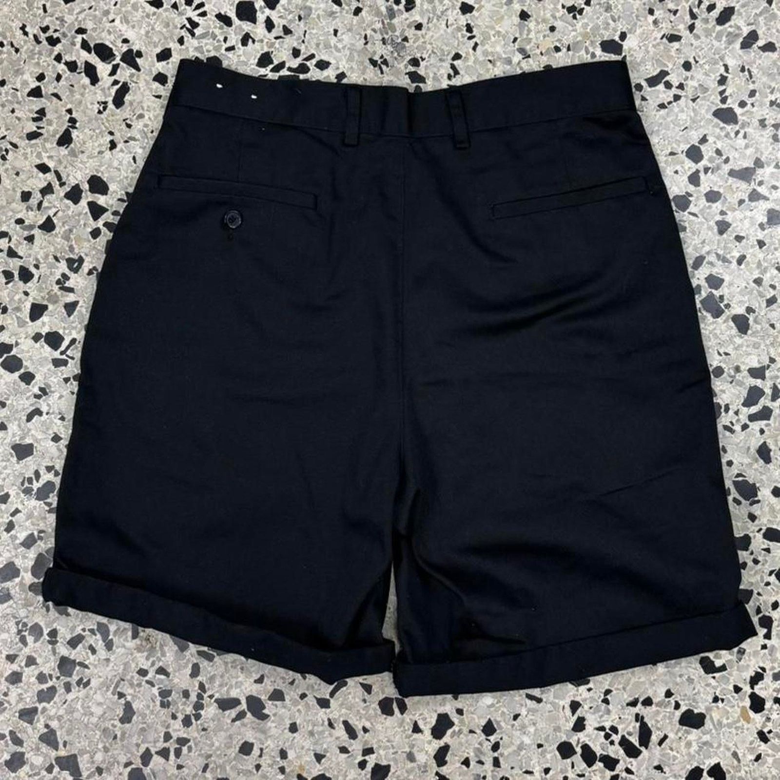 Vintage VINTAGE Y2K EDWARDS BLACK PLEATED WORK SHORTS: Size US 32 / EU 48 - 4 Thumbnail