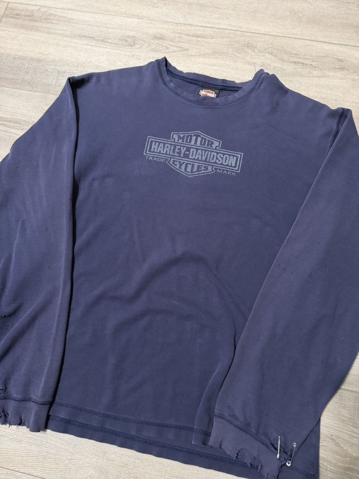 Harley Davidson Vintage Thrashed ERD Harley Davidson Long Sleeve Thermal Size US XL / EU 56 / 4 - 6 Thumbnail