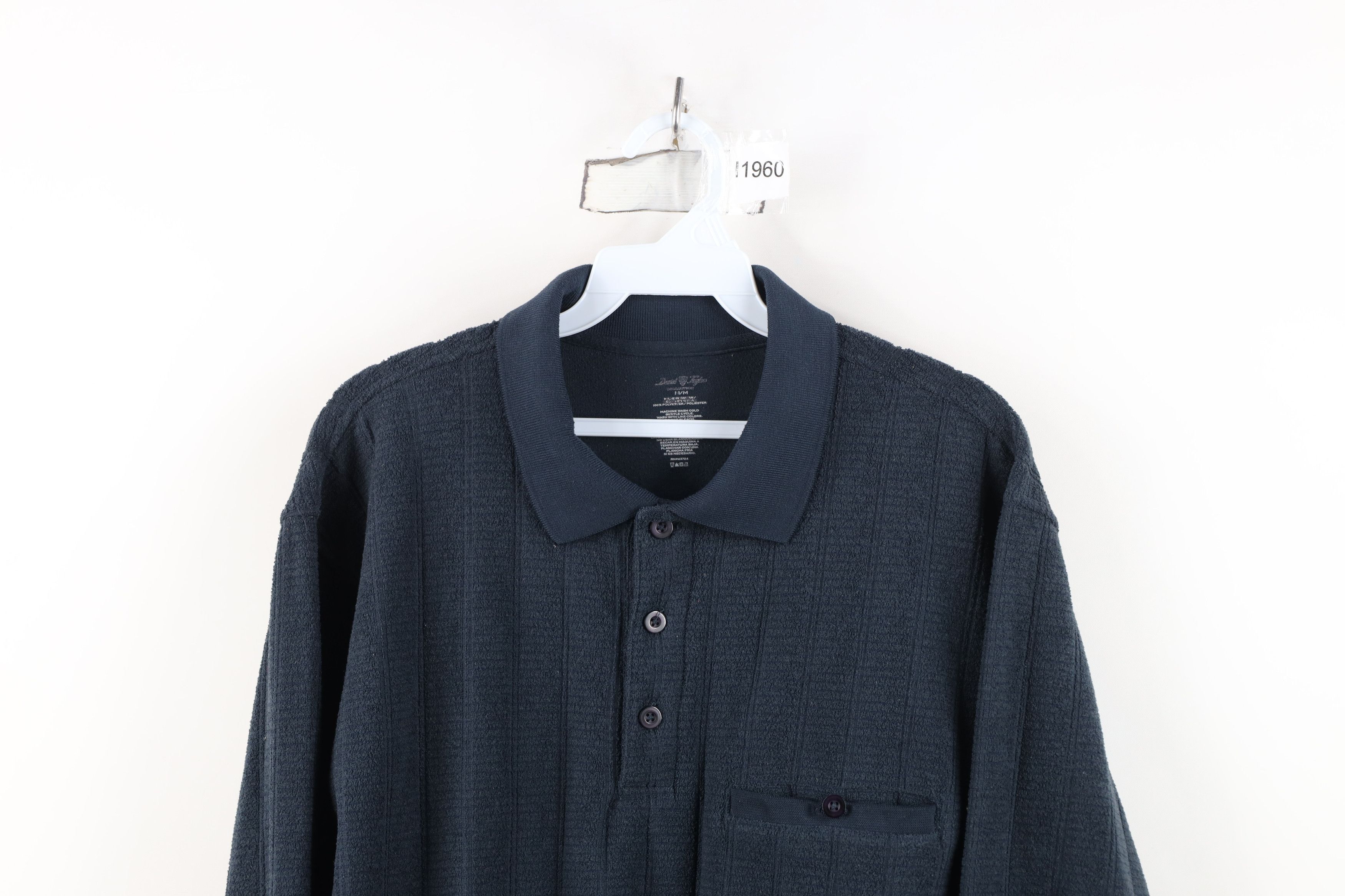 Vintage Vintage 90s Y2K Streetwear Fleece Collared Sweatshirt Blue Size US M / EU 48-50 / 2 - 2 Thumbnail