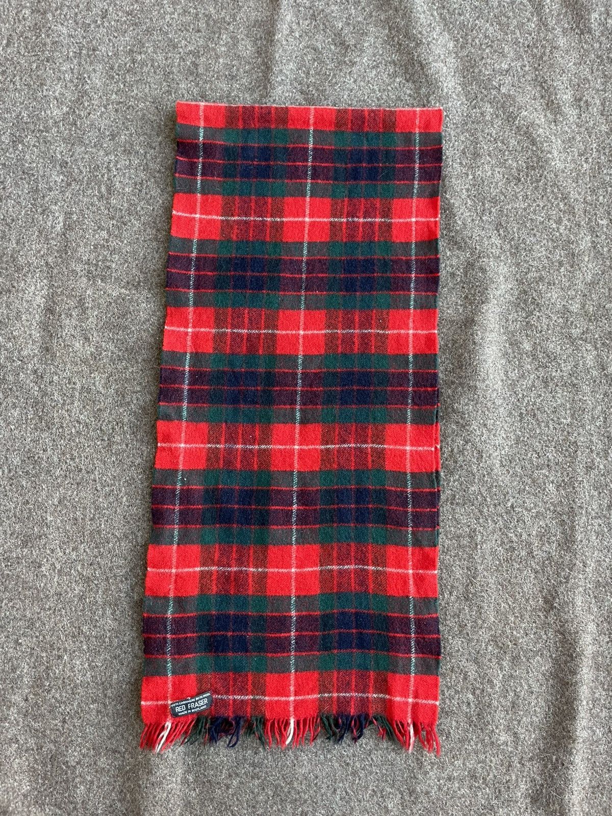 Vintage Red Fraser Cashmer & Wool Scarf Size ONE SIZE - 1 Thumbnail