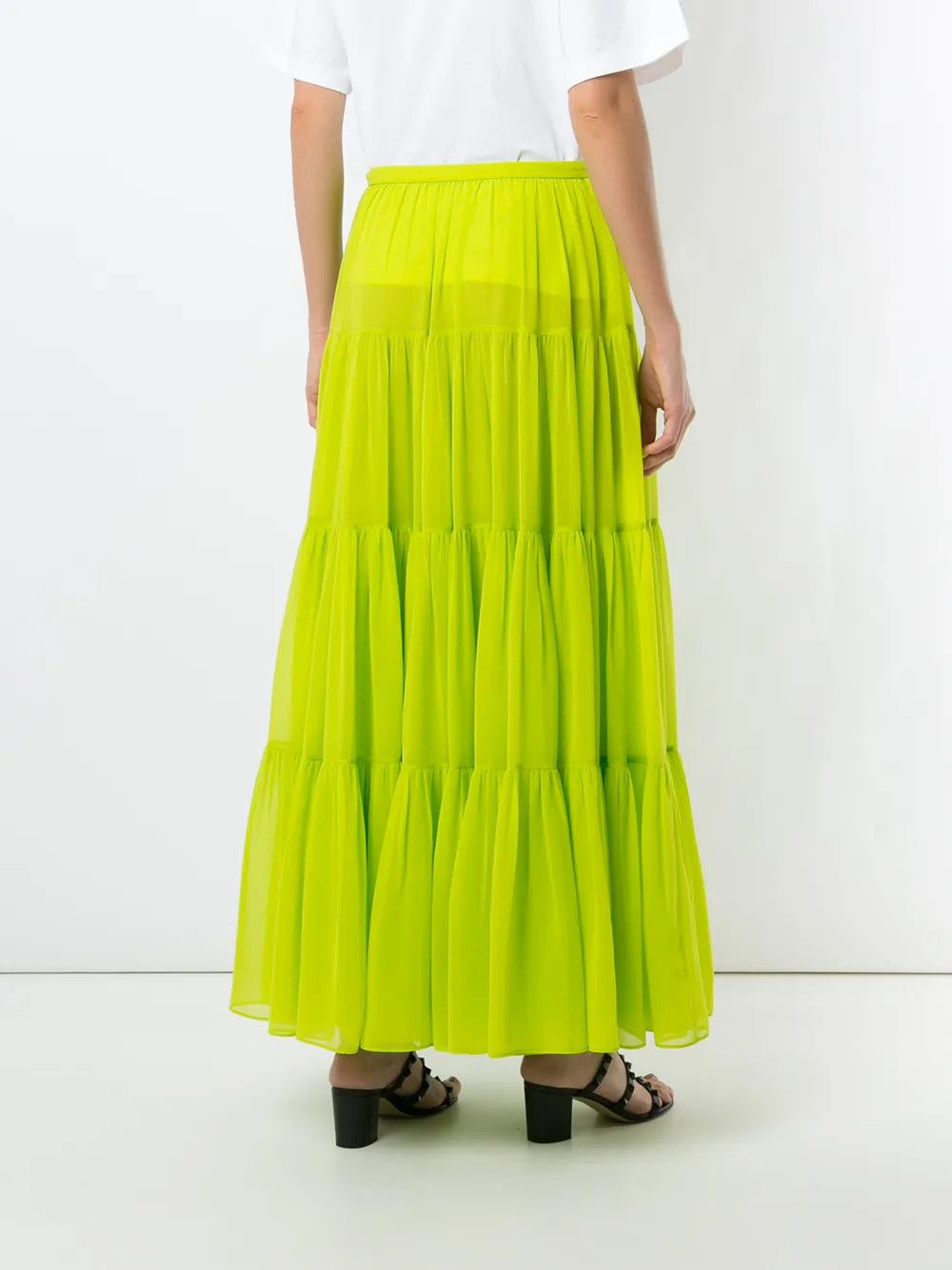 Valentino o1y0326 Maxi Skirt in Green Size 26" / US 2 / IT 38 - 4 Thumbnail